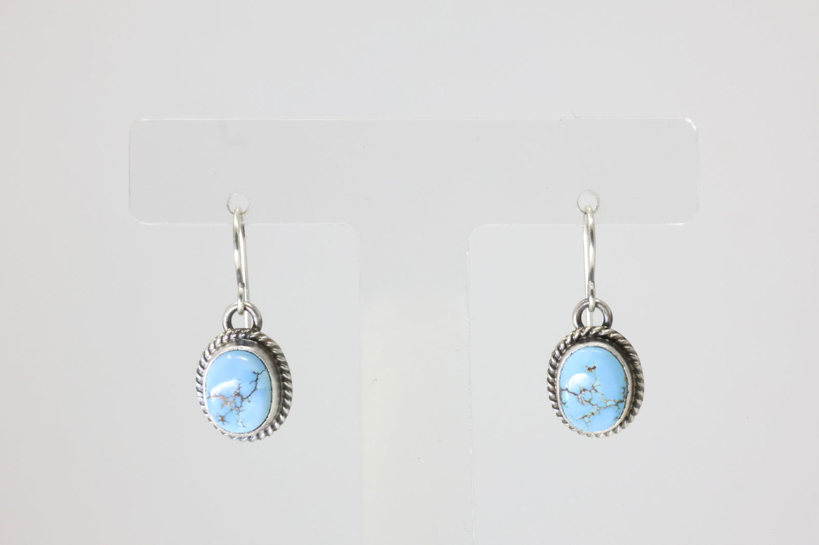 Native America Navajo Sterling Silver Golden Hill Turquoise Squash Necklace & Earring's Set By T. - 3