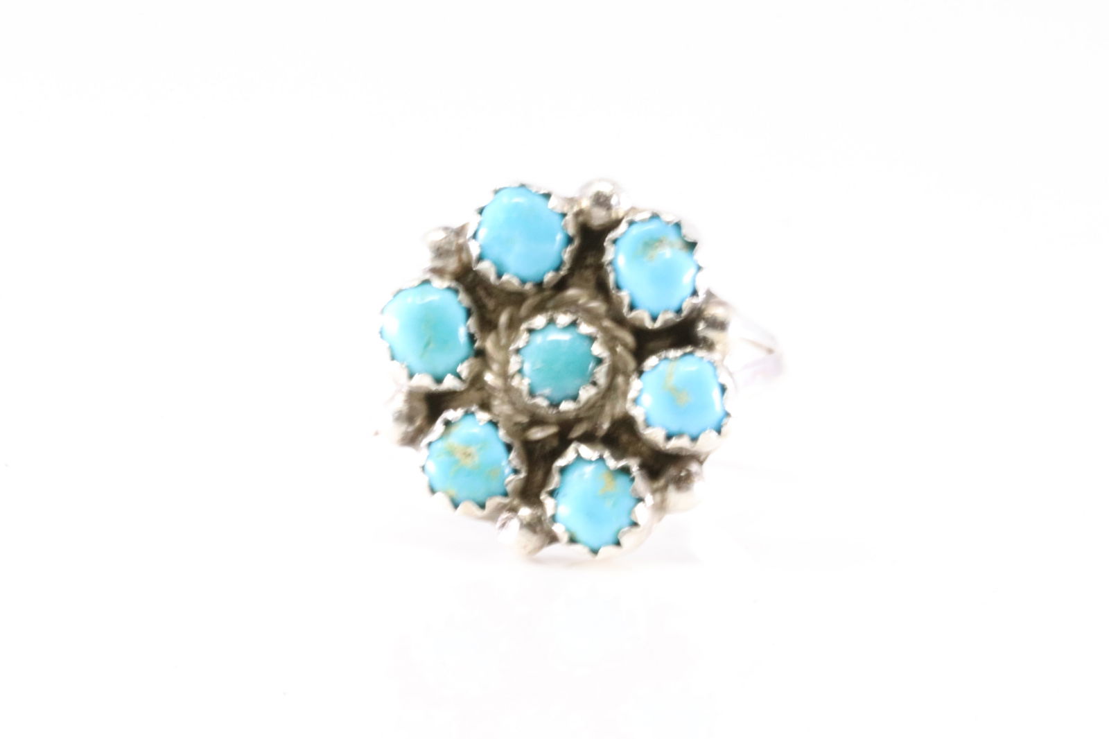 Native America Navajo Sterling Silver Turquoise Ring By MR.: This is a Native America Navajo Sterling Silver Turquoise Ring By MR. Stamp MR. Ring Size: 8.50.