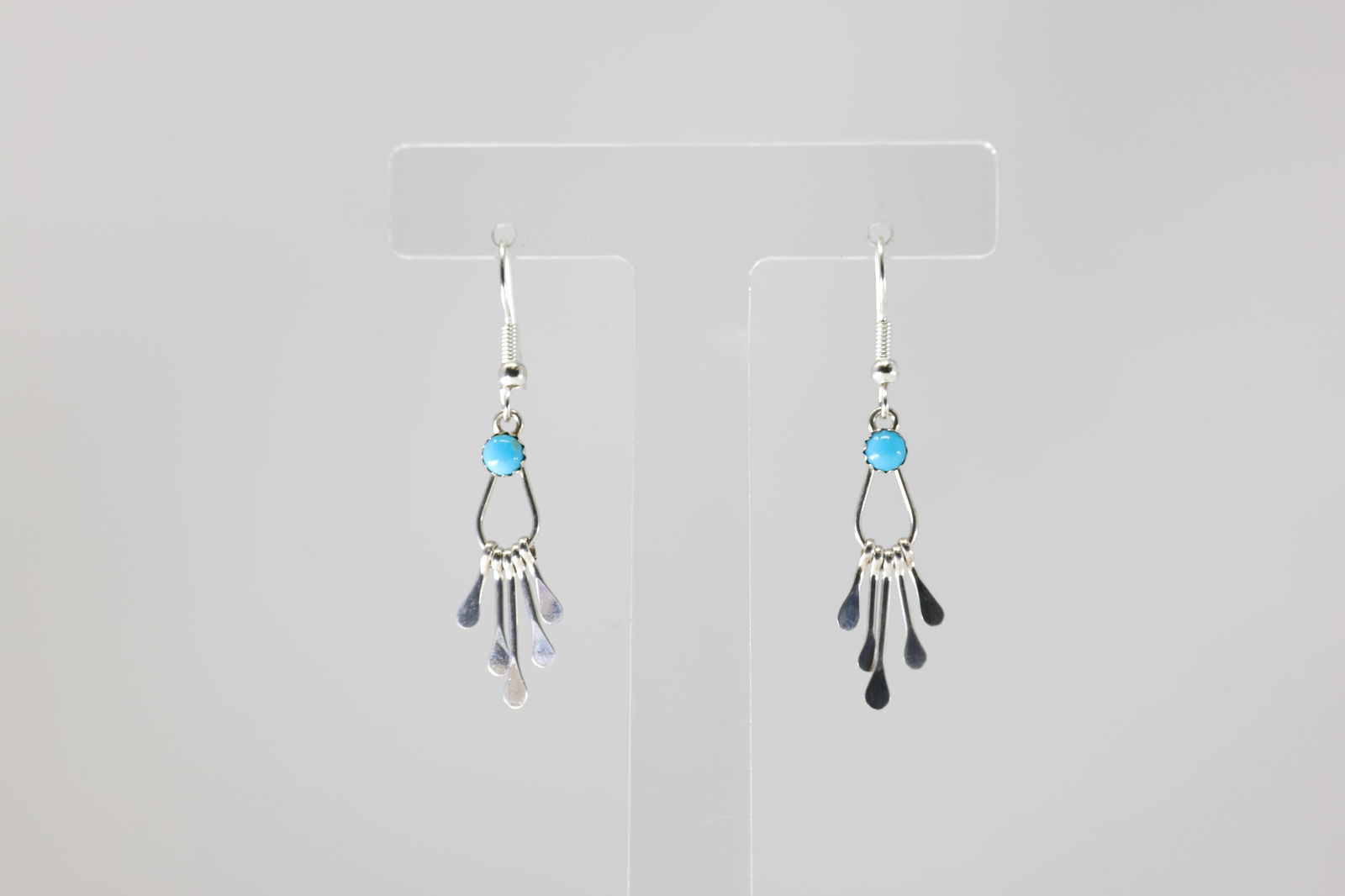 America Sterling Silver Turquoise Dangling Earring's. (1 of 3)