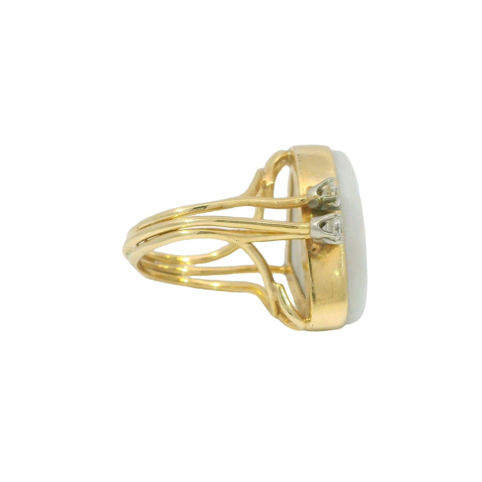 14KT Opal with Diamond Ring - 4