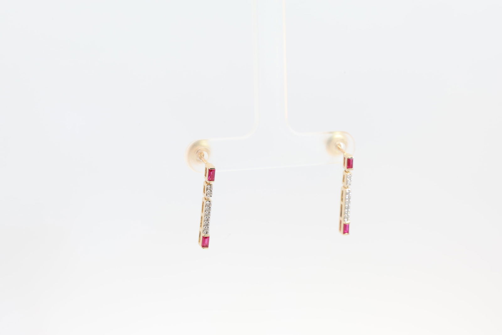 Ruby & Diamond Stud Earring 14Kt. - 2