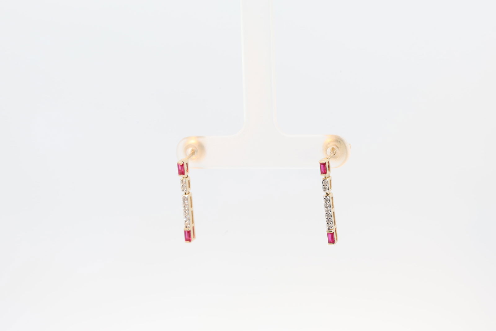 Ruby & Diamond Stud Earring 14Kt. - 3