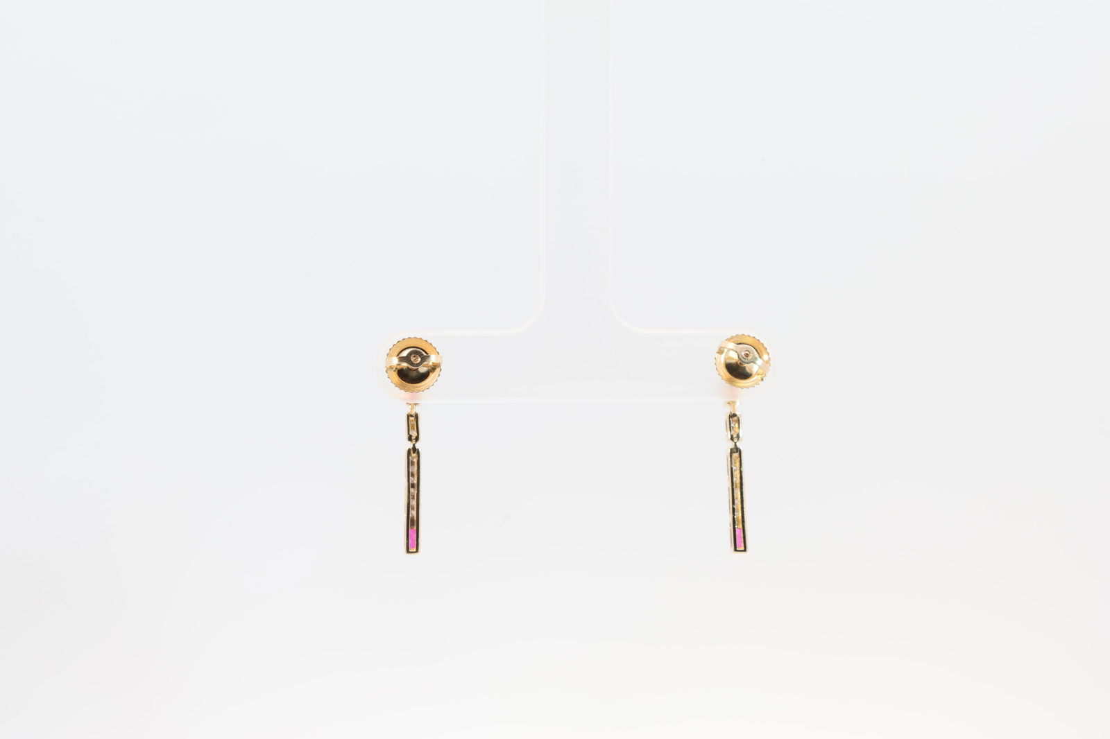 Ruby & Diamond Stud Earring 14Kt. - 4