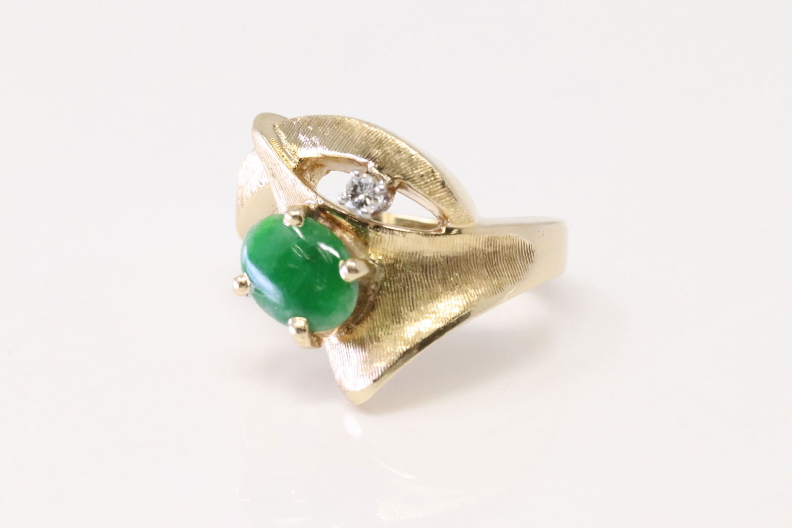 Jade & Diamond Ring 14Kt. - 2