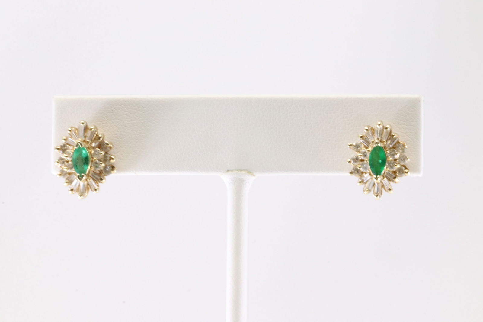 Emerald & Diamond Stud Earring 14Kt. - 2