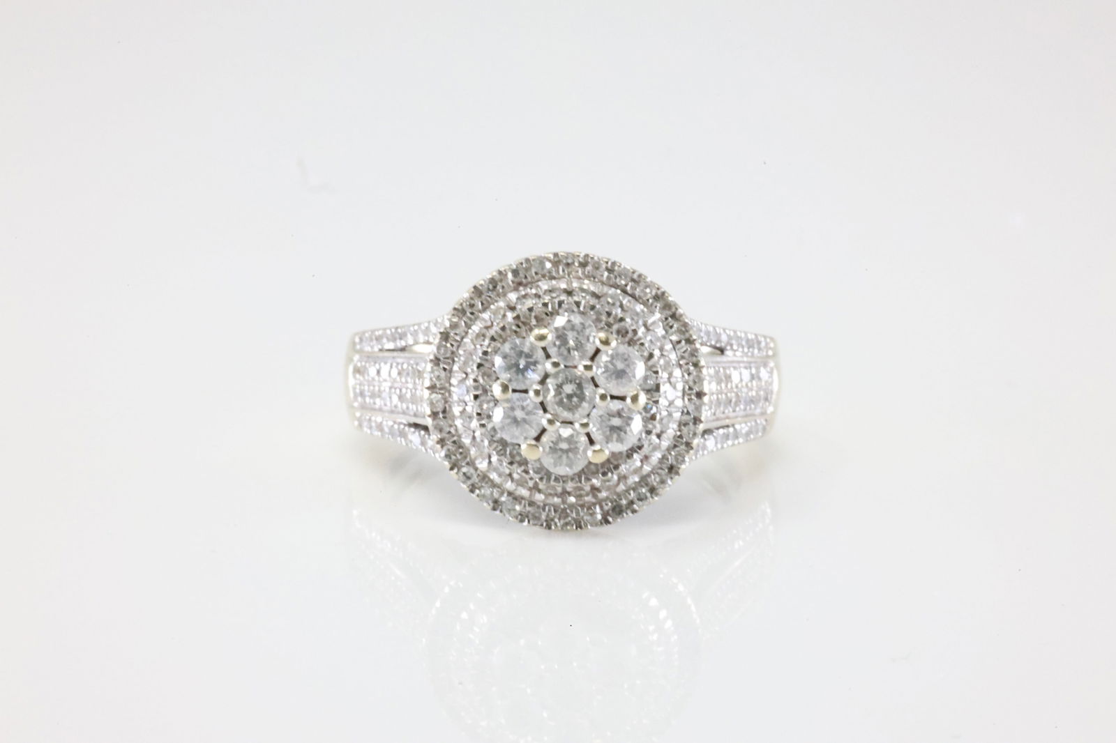 Diamond Ring 14Kt.: Ladies 14Kt White Gold Diamond Ring. This Charming Ring has 162 Round Sparkling Diamonds. Diamond Weight Approx: 2.00ctw. Ring Size: 7.00. Total Weight: 5.12 Grams.