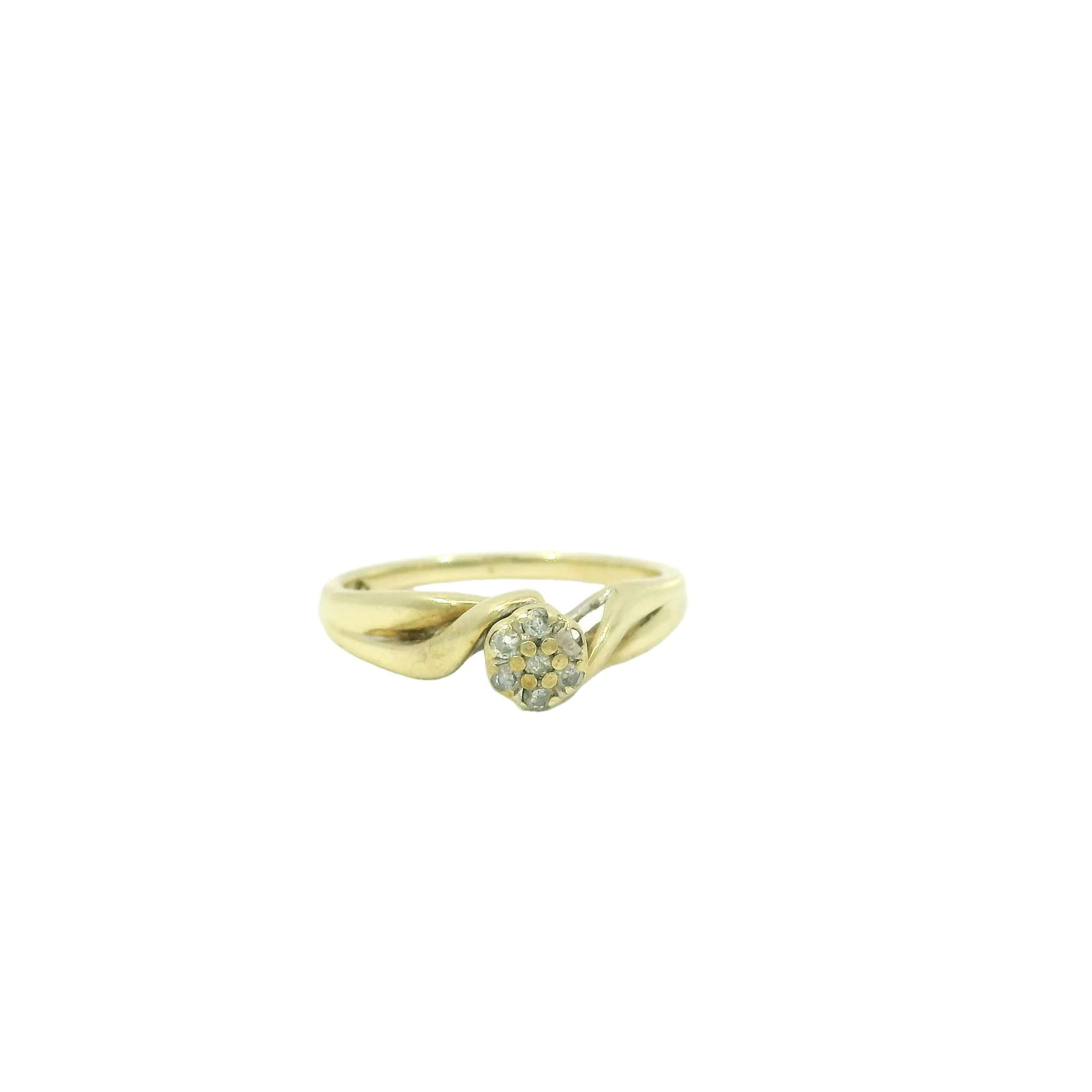 10KT Diamond Gold Ring: This elegant gold ring features a stunning cluster of diamonds, meticulously arranged to catch the light from every angle. The smooth, polished band adds a touch of sophistication, making it perfect