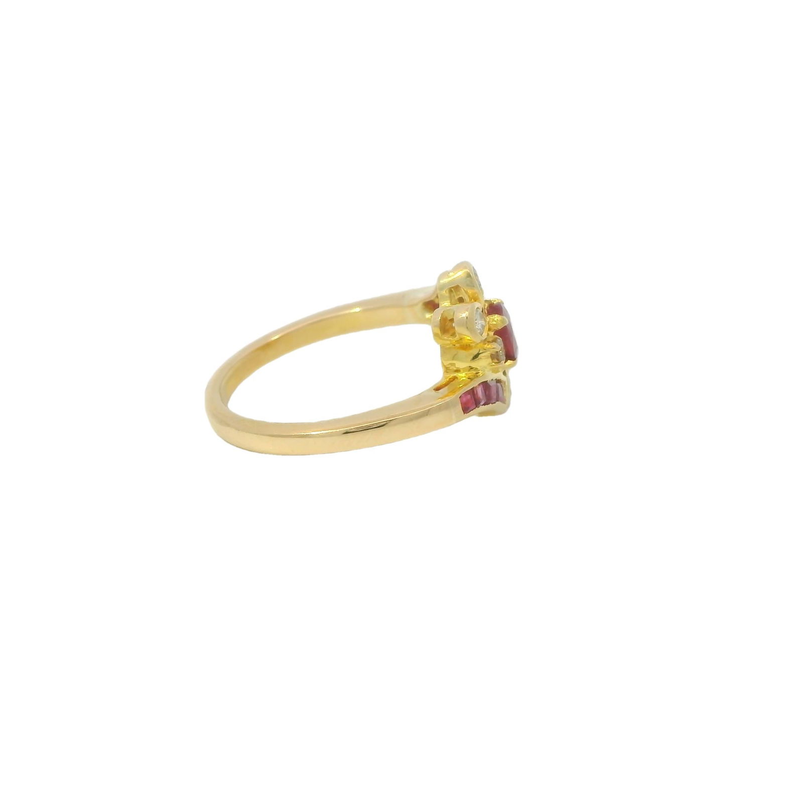 14KT Gold Ruby Diamond Ring - 4