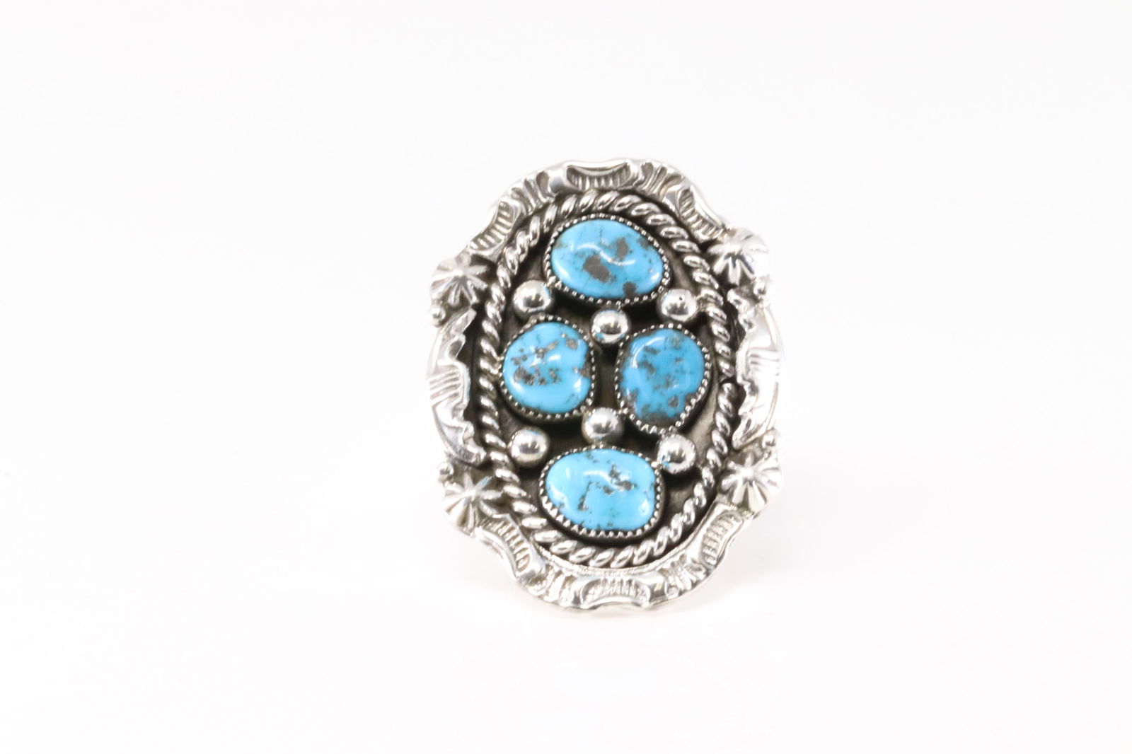 Native America Navajo Sterling Silver Turquoise Ring By Harold Becenti. From R.B Company. (1 of 4)