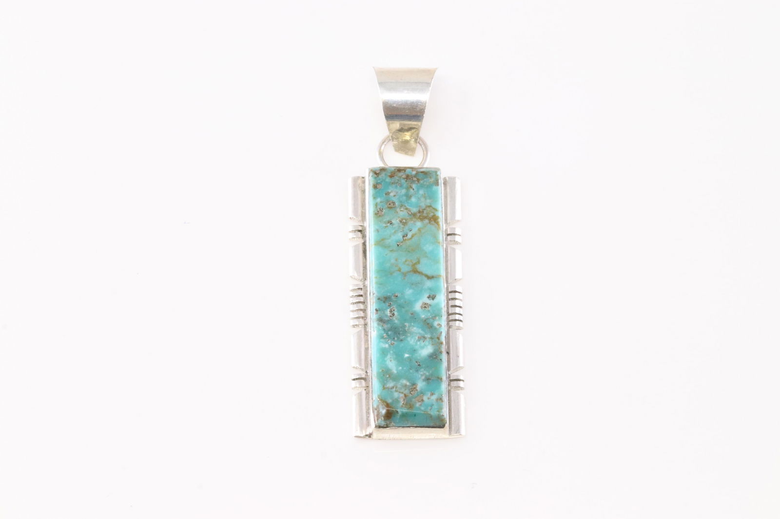 Native America Navajo Sterling Silver Number 8 Turquoise Pendant By Steve Francisco. (1 of 3)