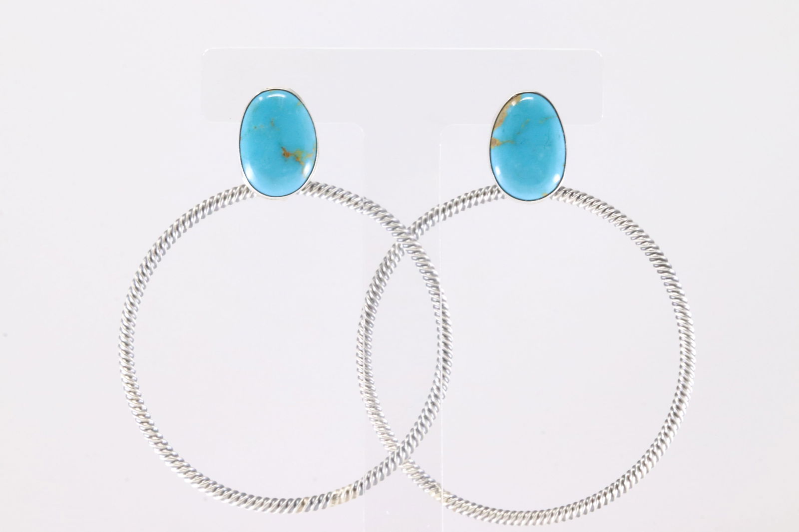 Native America Navajo Sterling Silver Turquoise Post / Dangling Earring's By Verley Betone. (1 of 4)