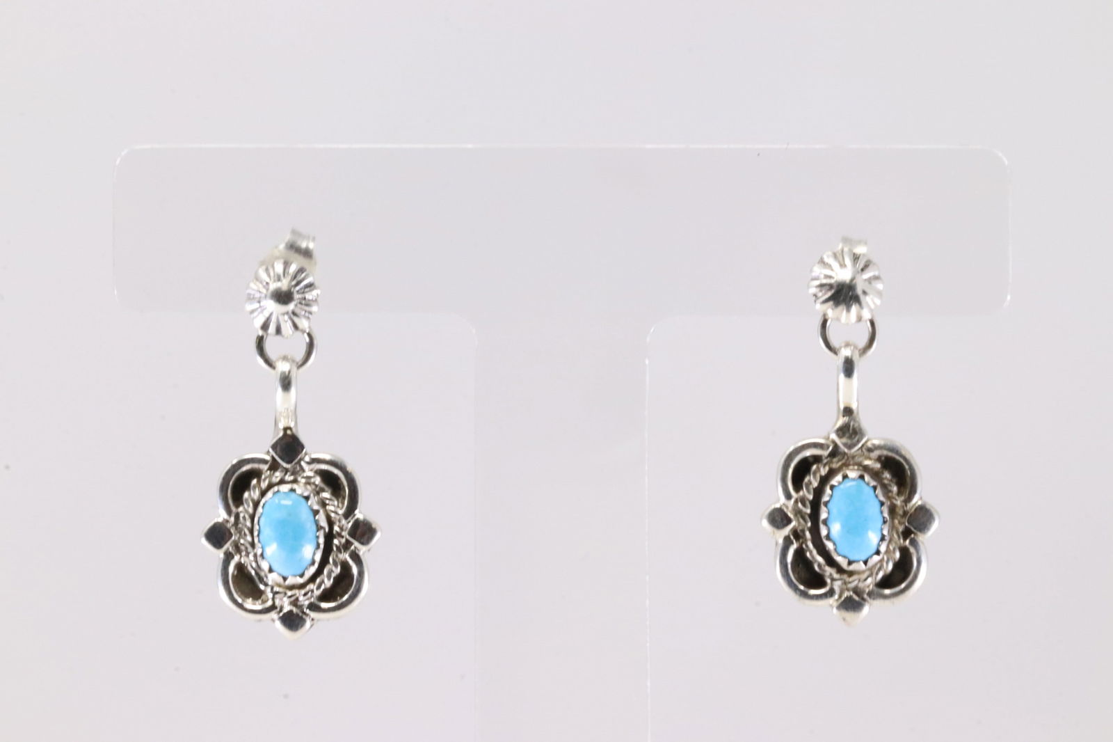 America Sterling Silver Turquoise Post / Dangling Earring's.: This is a America Sterling Silver Turquoise Post / Dangling Earring's.