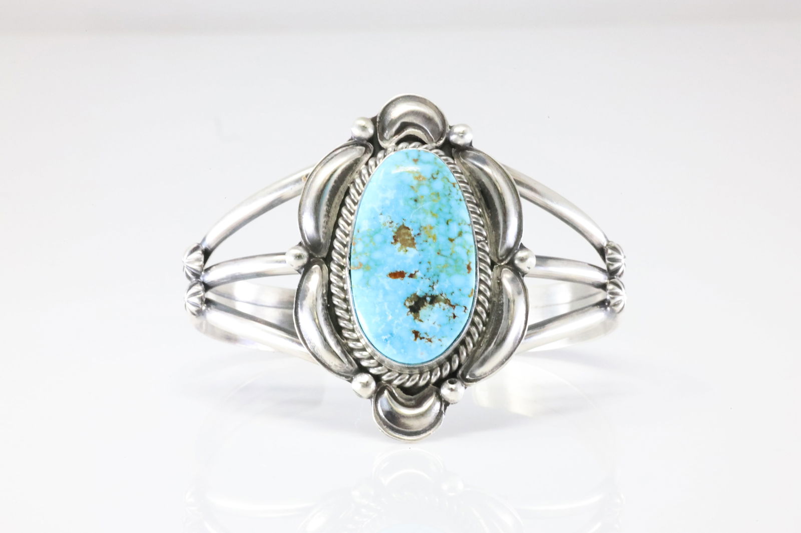 Native America Navajo Sterling Silver Turquoise Bracelet Cuff By R. (1 of 4)
