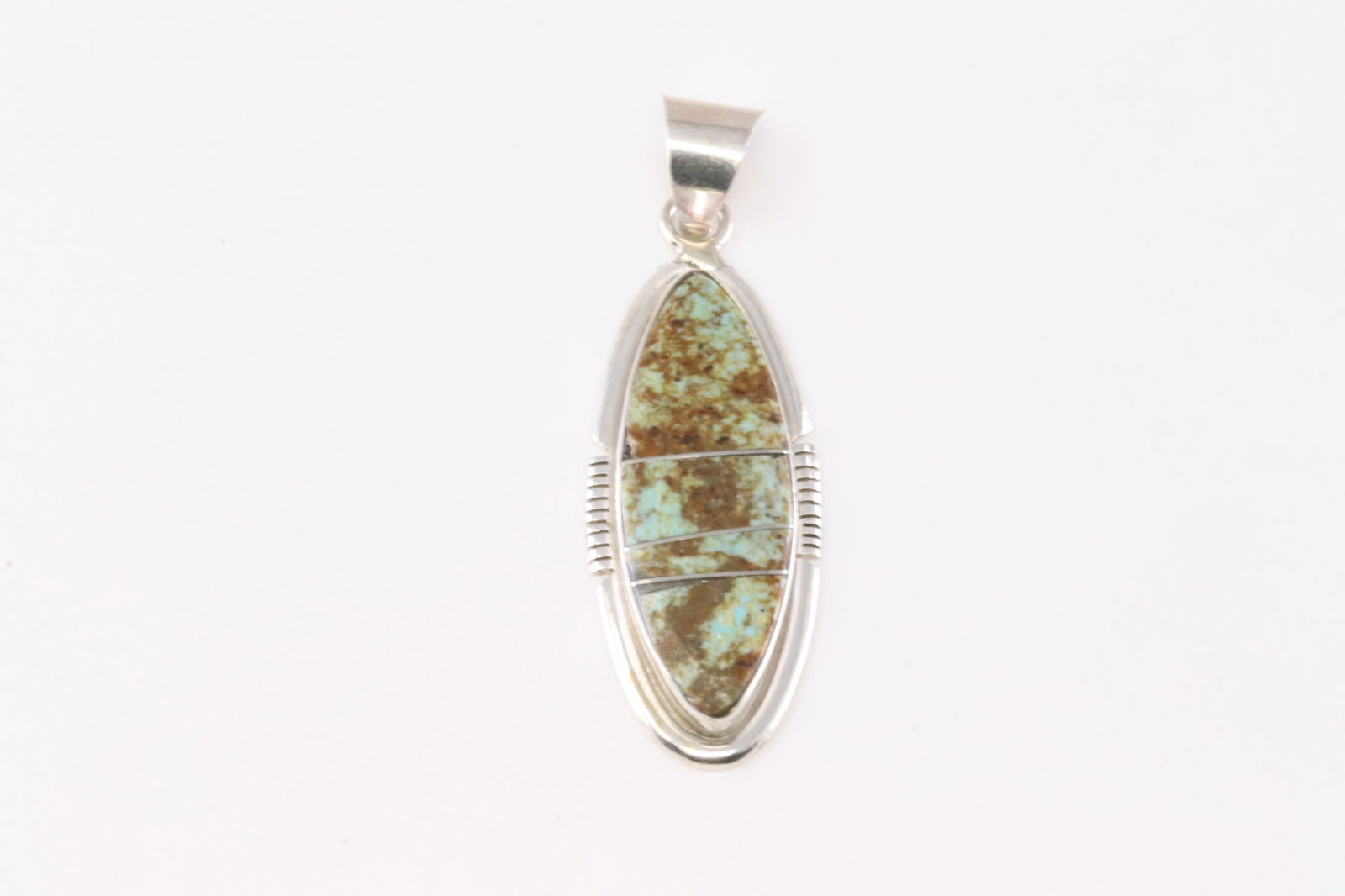 Native America Navajo Sterling Silver Number 8 Turquoise Pendant By Steve Francisco. (1 of 3)