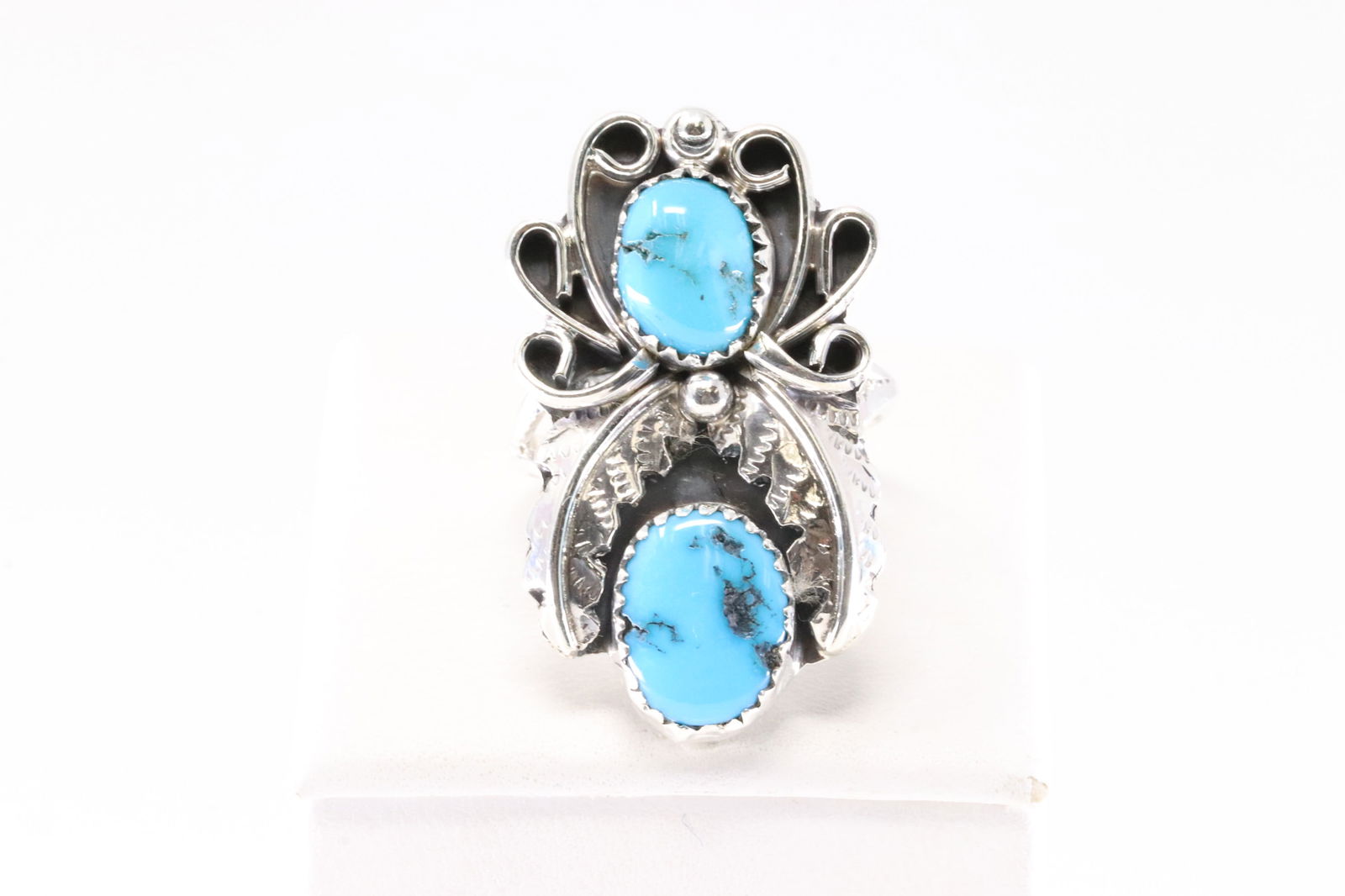 Native America Navajo Sterling Silver Turquoise Ring By Harry B.Yazzie. (1 of 4)