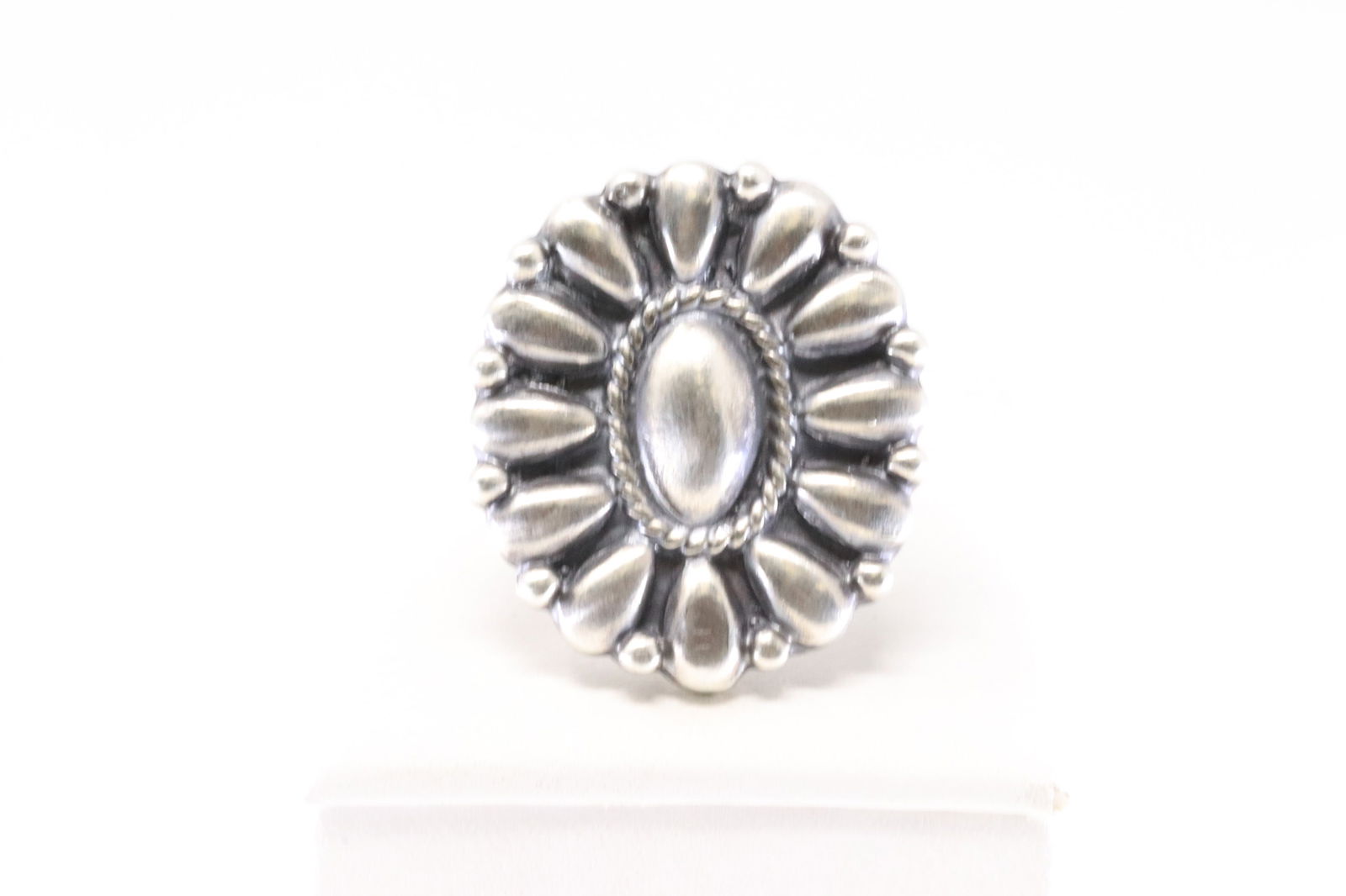 Native America Navajo Sterling Silver Stamp Ring By Charlene Yazzie. (1 of 4)