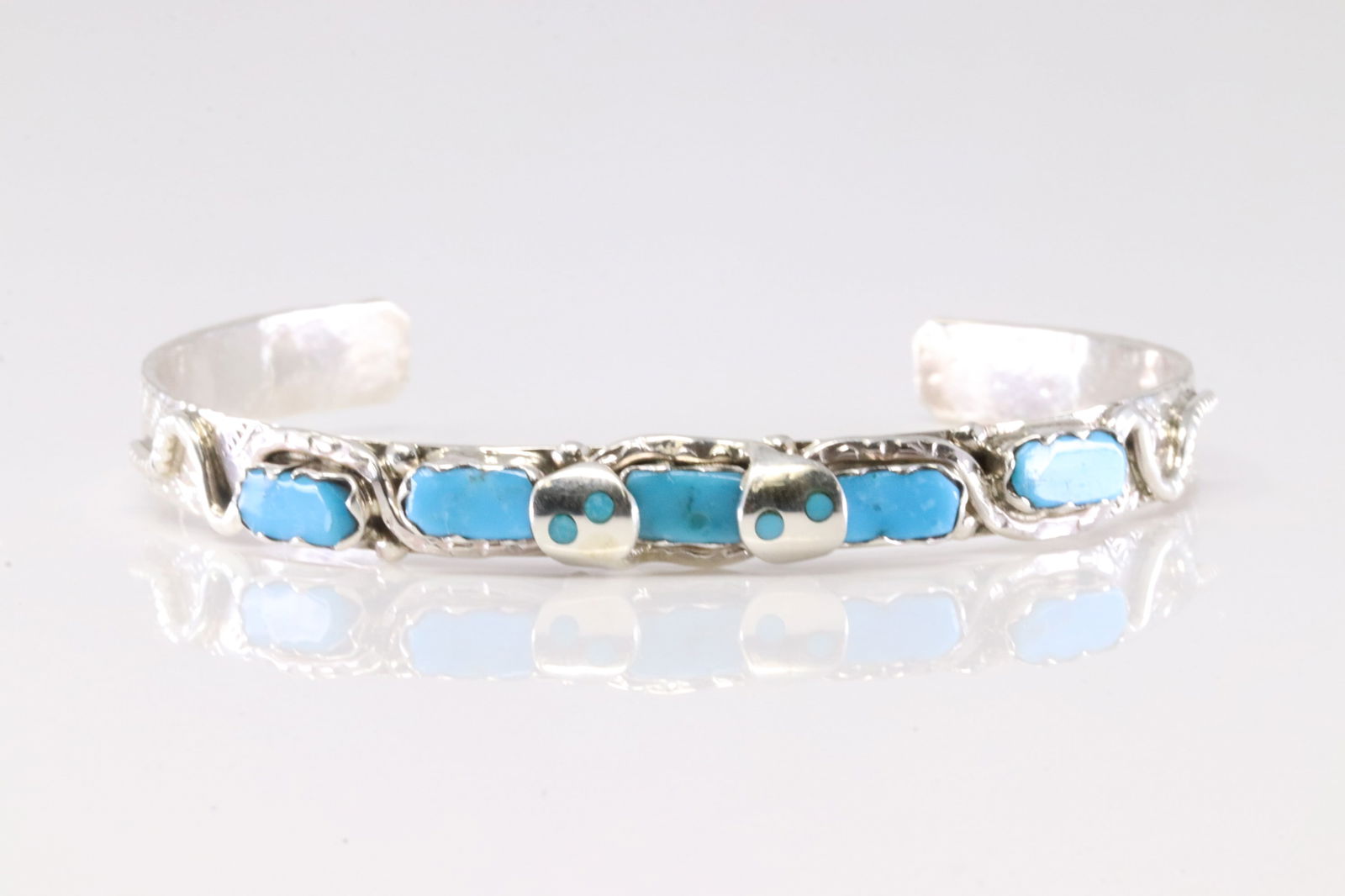 Native America Zuni Sterling Silver Turquoise Bracelet Cuff By Effie C. (1 of 4)