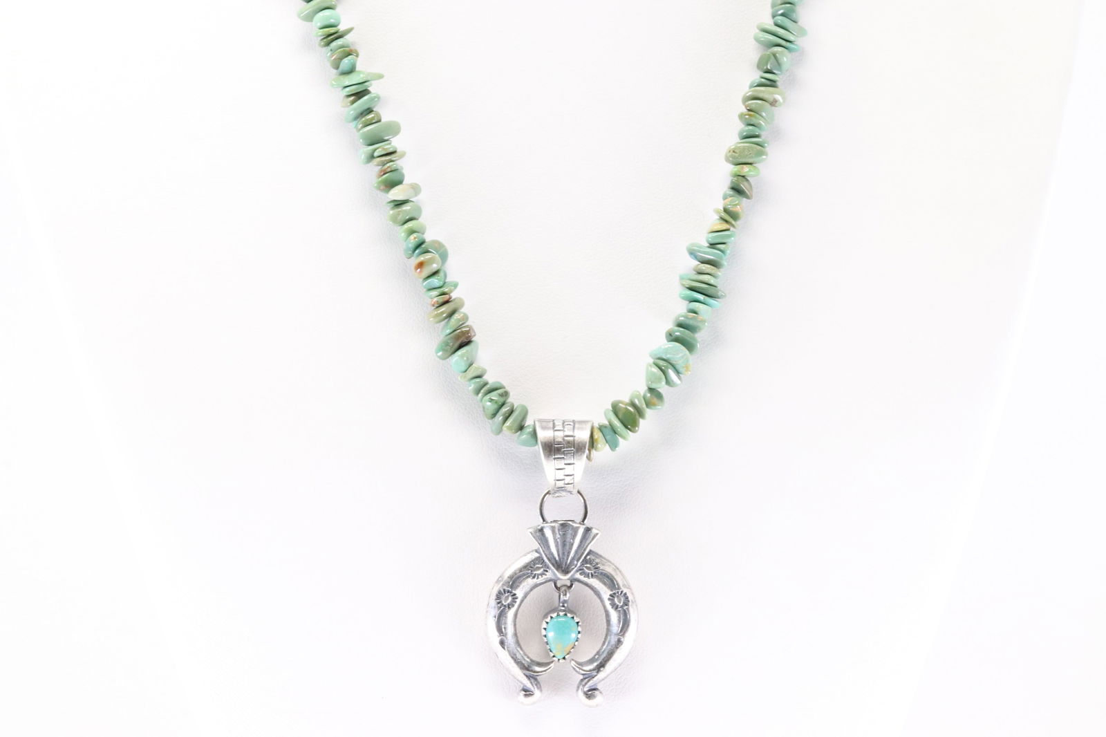 Native America Navajo Sterling Silver Turquoise Naja Necklace By Sharon McCarthy. (1 of 4)