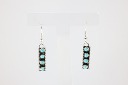 America Sterling Silver Turquoise Dangling Earring's.