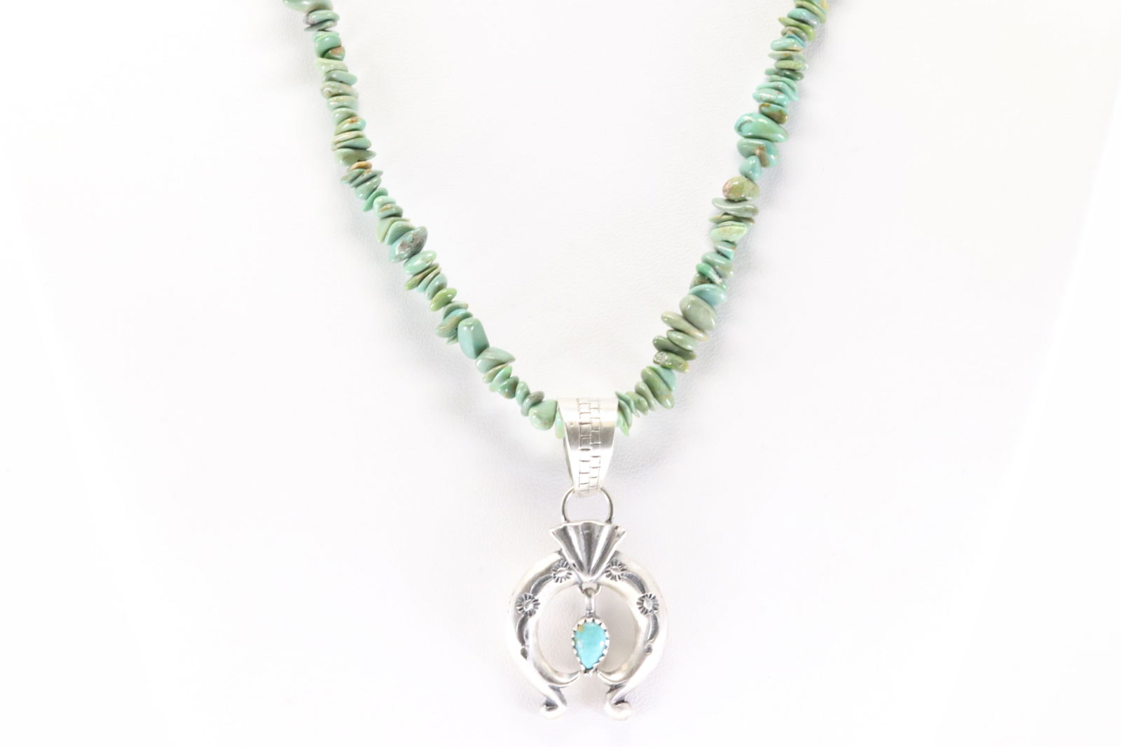 Native America Navajo Sterling Silver Turquoise Naja Necklace By Sharon McCarthy. (1 of 4)