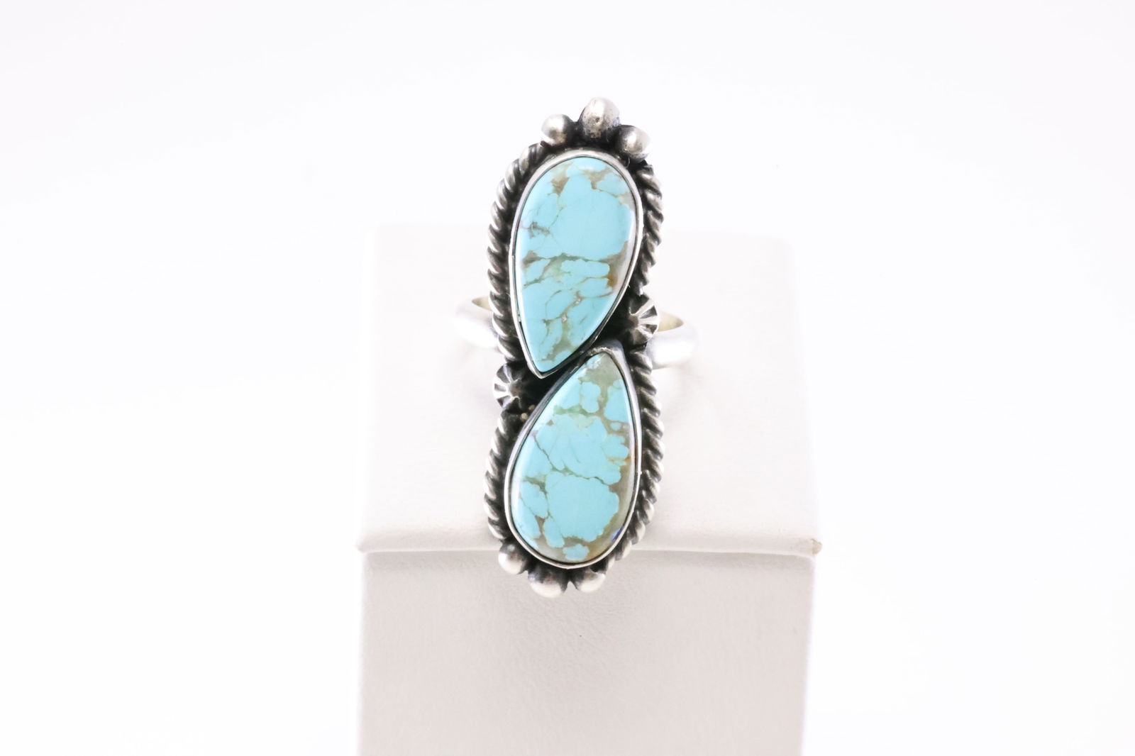 Native America Navajo Sterling Silver Turquoise Ring By Eugene Belone. (1 of 4)
