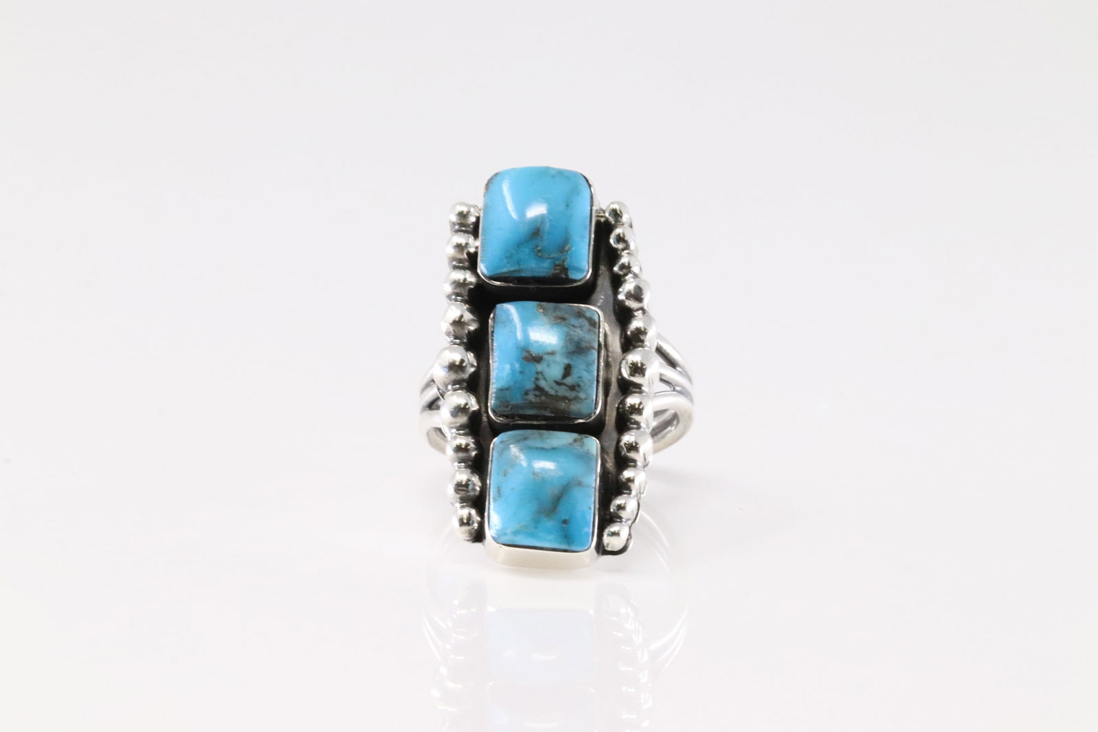 America Sterling Silver Turquoise Ring. (1 of 4)