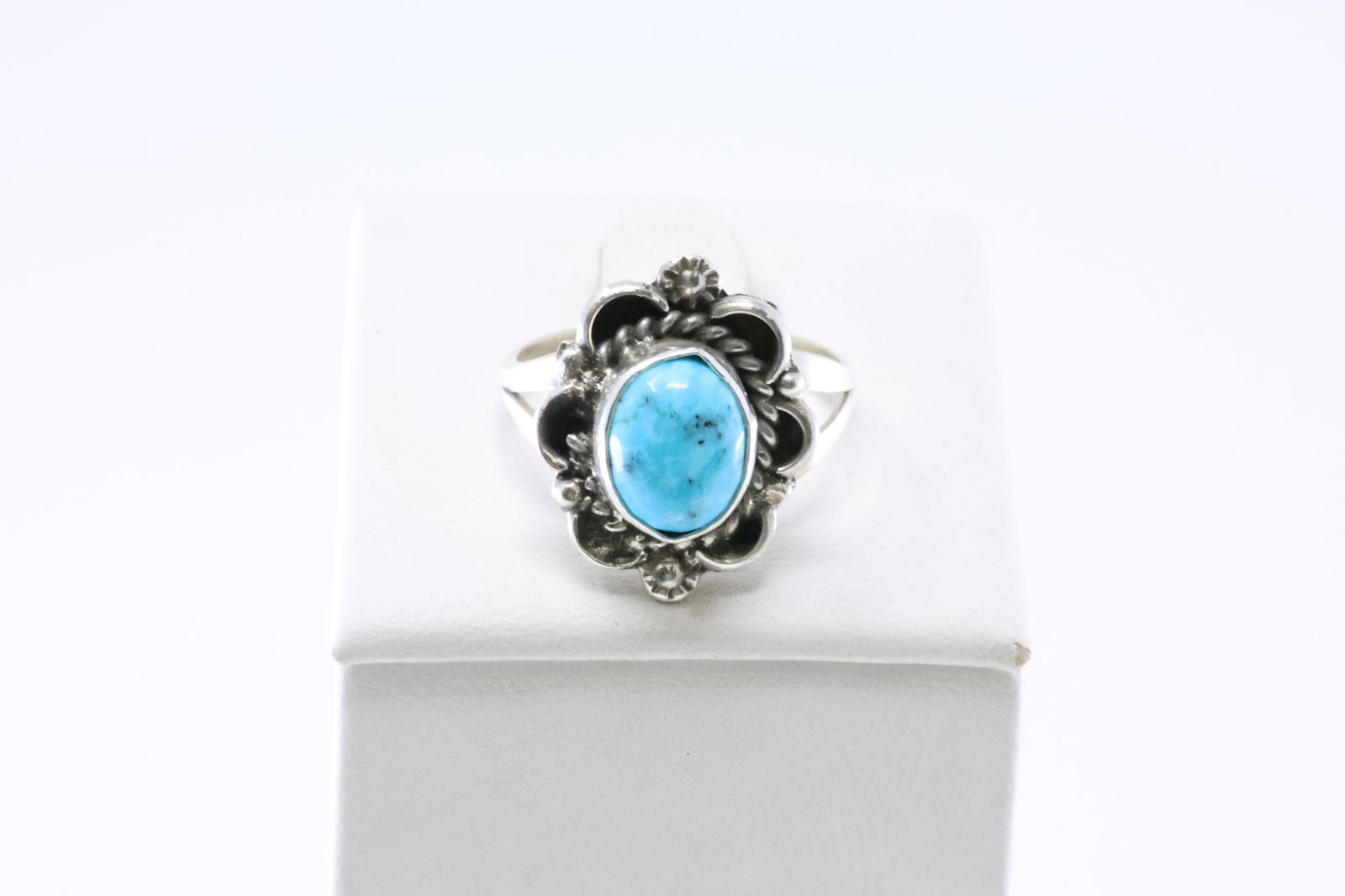 Native America Navajo Sterling Silver Turquoise Ring By M. (1 of 4)