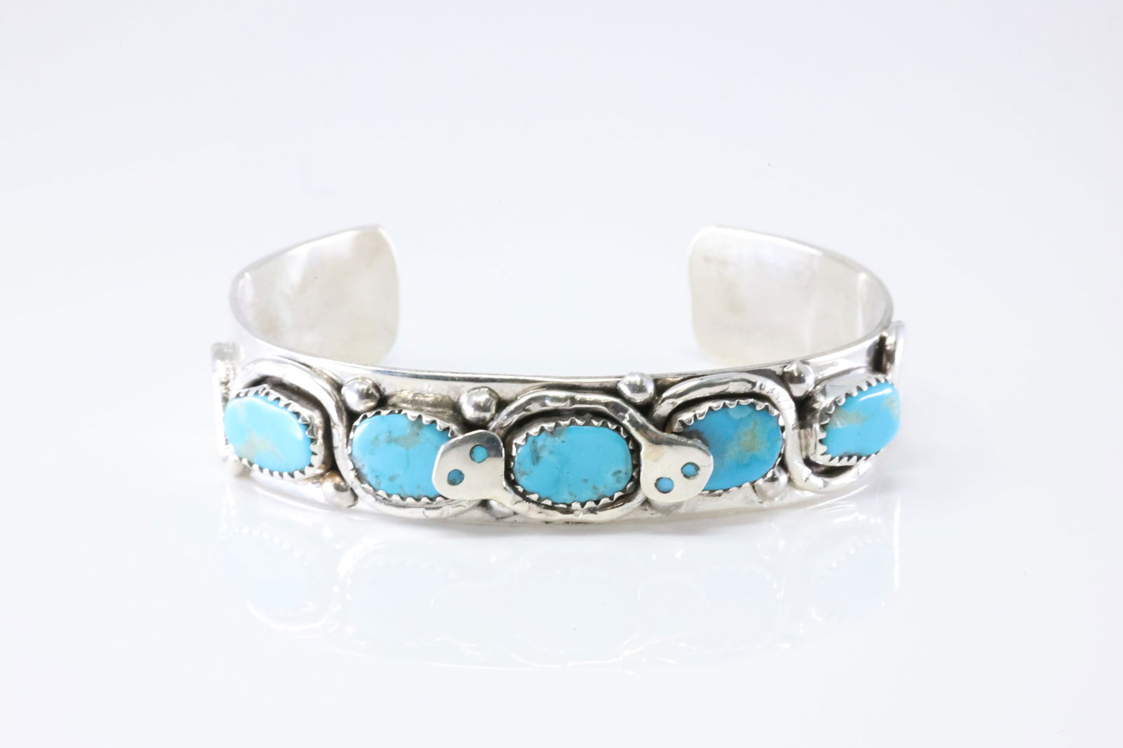 Native America Zuni Sterling Silver Turquoise Bracelet Cuff By Effie C. (1 of 4)