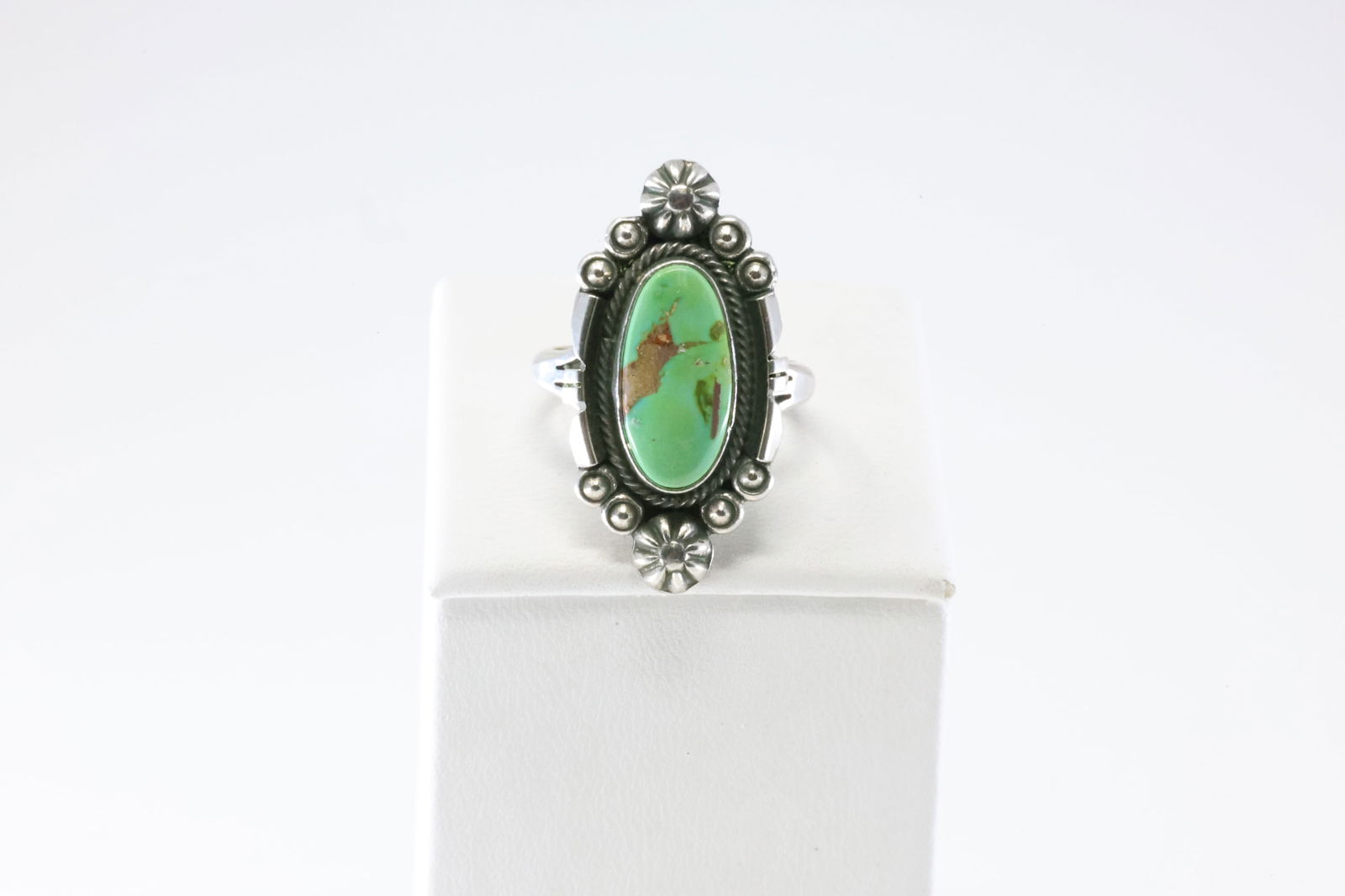 Native America Navajo Sterling Silver Sonora Gold Turquoise Ring By Maritta Benally. From R.B (1 of 4)