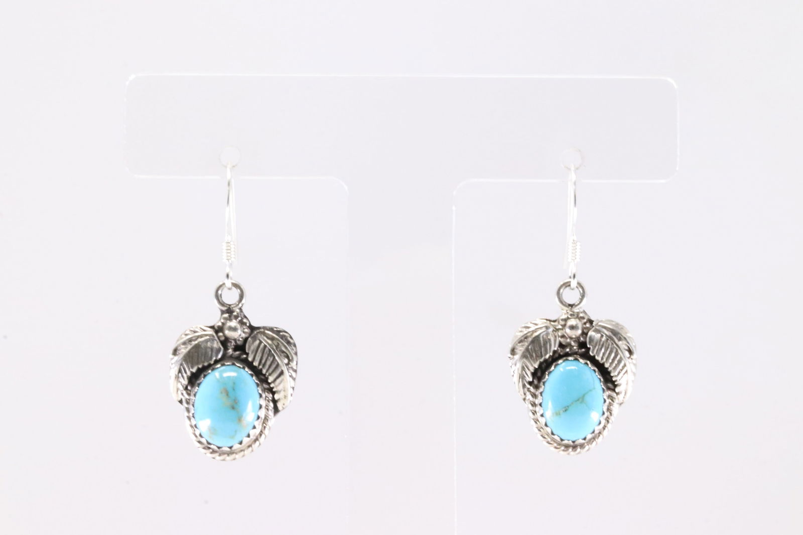 America Sterling Silver Turquoise Dangling Earring's. (1 of 3)