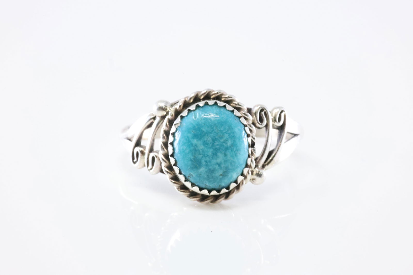 Native America Navajo Sterling Silver Turquoise Ring By M. (1 of 4)