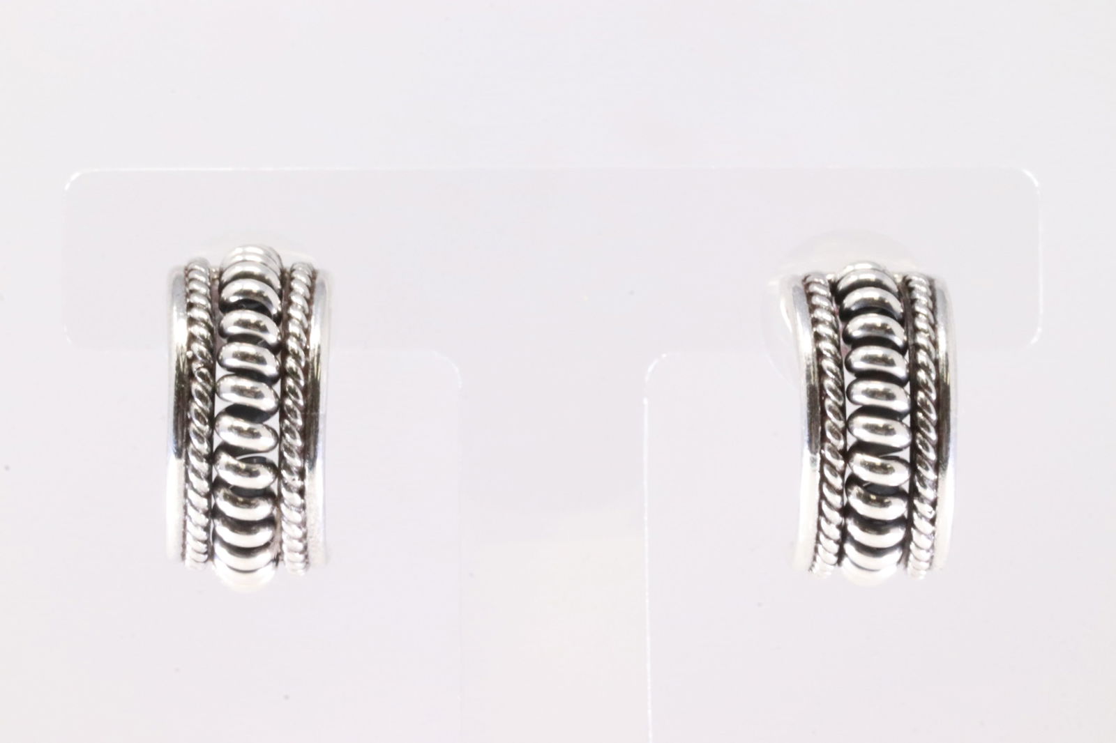 Native America Navajo Sterling Silver Solid Stamped Post Earring's By Thomas Charley. (1 of 4)