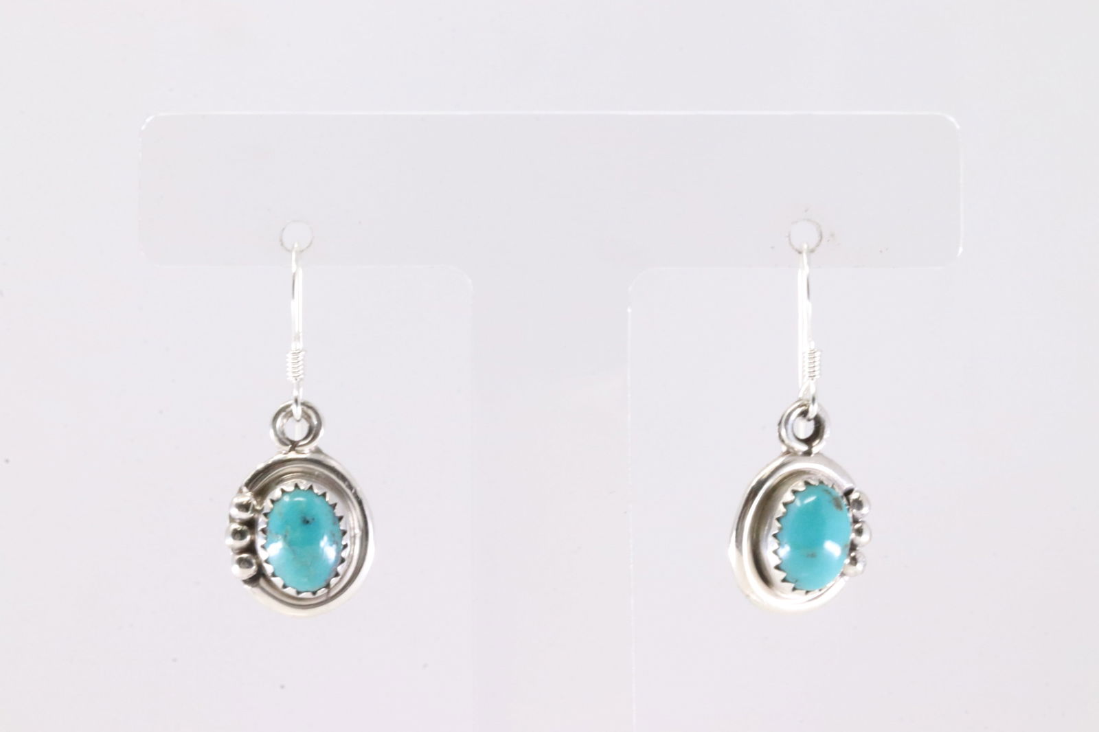 America Sterling Silver Turquoise Dangling Earring's. (1 of 3)