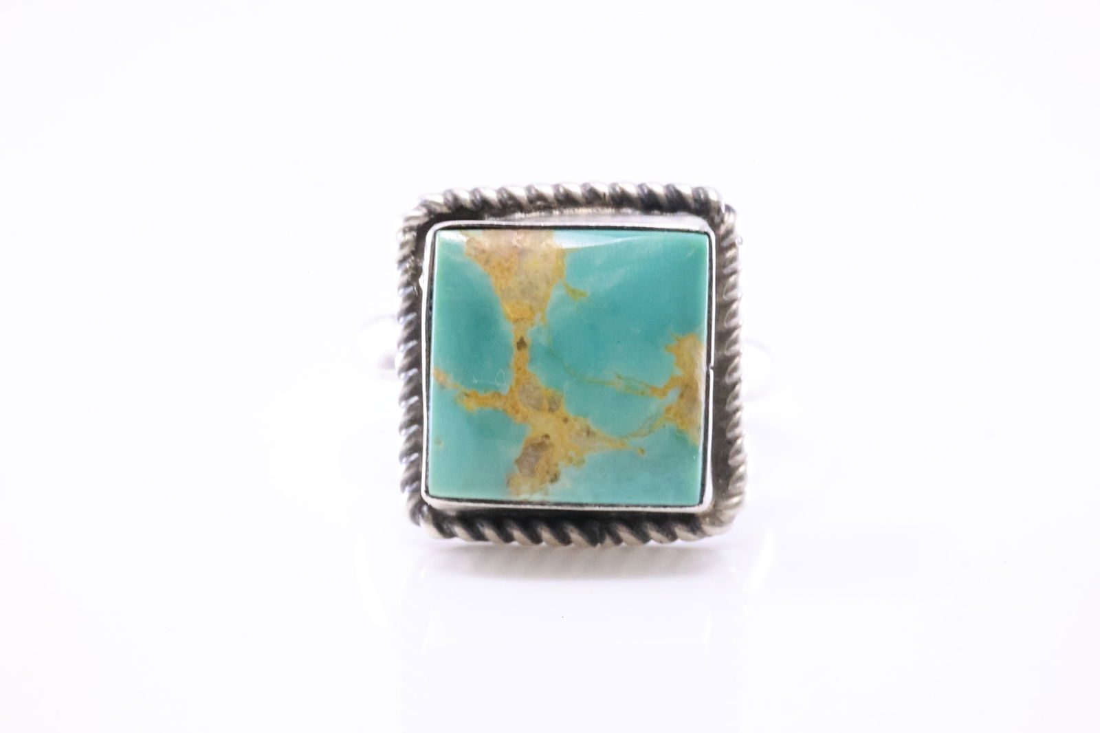 Native America Navajo Sterling Silver Turquoise Ring By J.: This is a Native America Navajo Sterling Silver Turquoise Ring By J. Stamp J. Ring Size: 7.00.