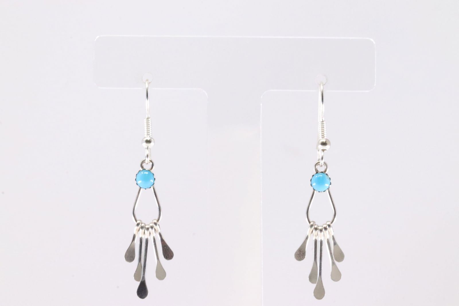 America Sterling Silver Turquoise Dangling Earring's. (1 of 4)