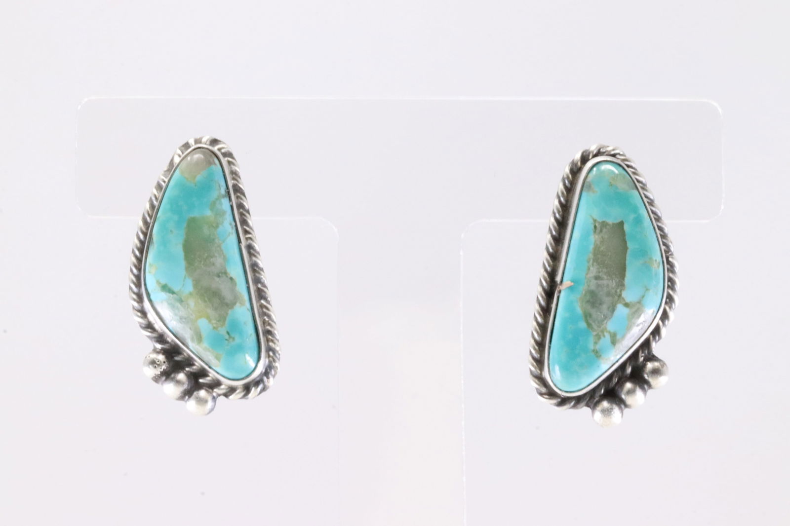 Native America Navajo Sterling Silver Royston Turquoise Post Earring's By Elouise Kee. (1 of 4)