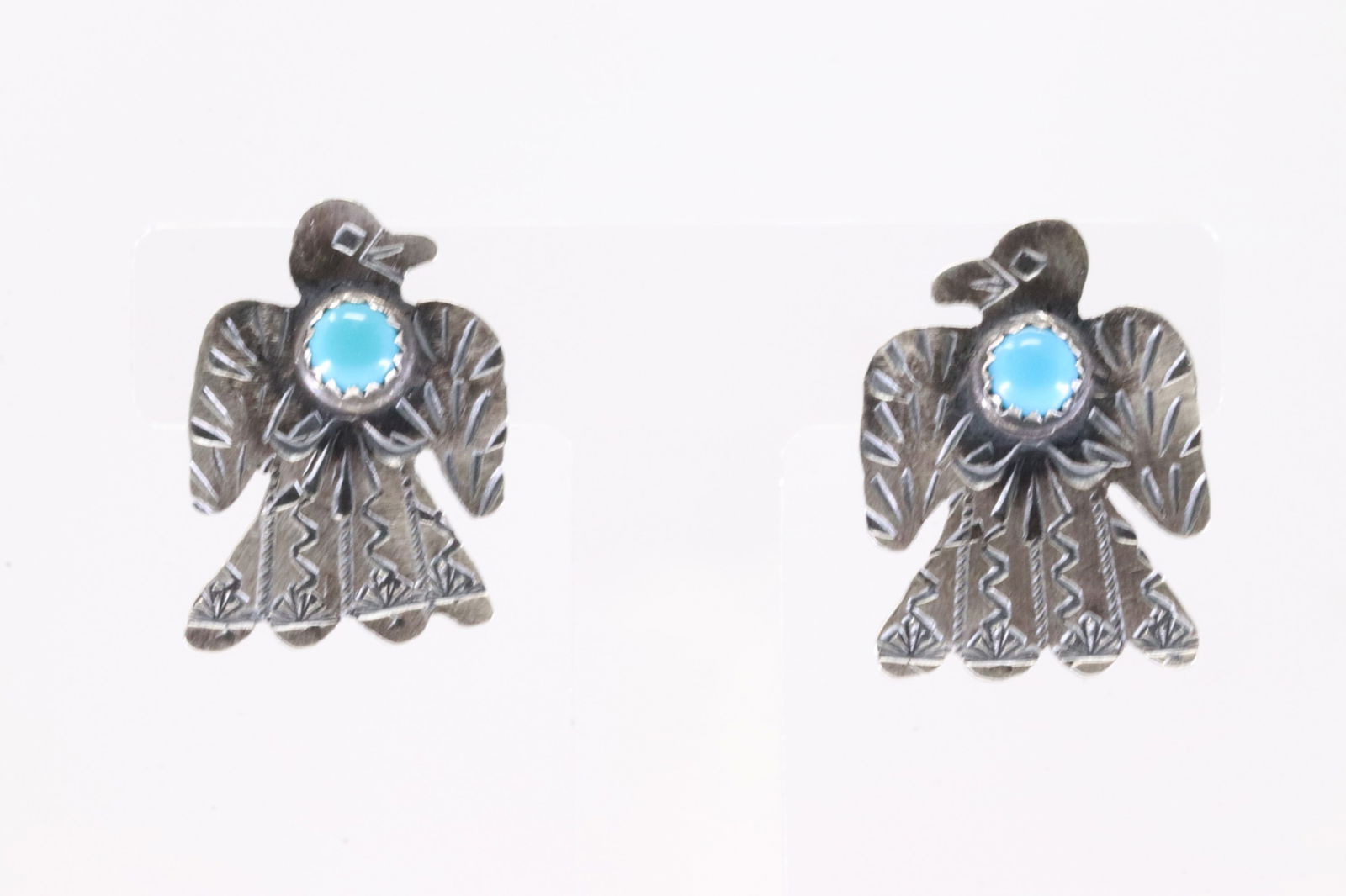 Native America Navajo Sterling Silver Turquoise Thunderbird Post Earring's By Gabriela Yazzie. (1 of 4)