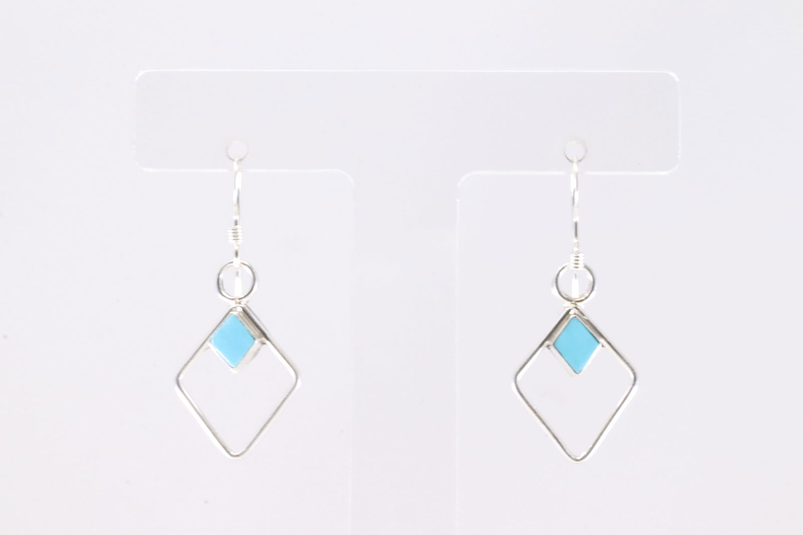 America Sterling Silver Turquoise Dangling Earring's. (1 of 3)