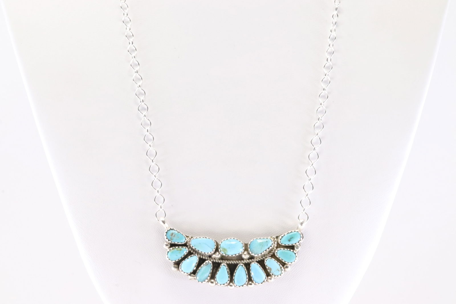 Native America Navajo Sterling Silver Turquoise Neckalce By E.J. (1 of 4)