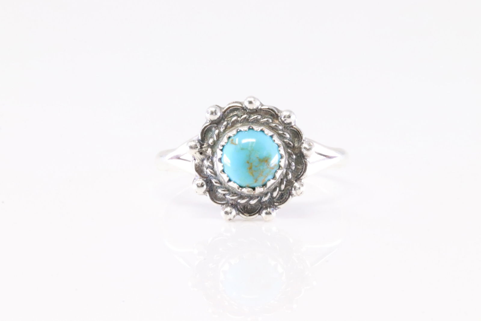 America Sterling Silver Turquoise Ring By Theresa Smith. (1 of 3)