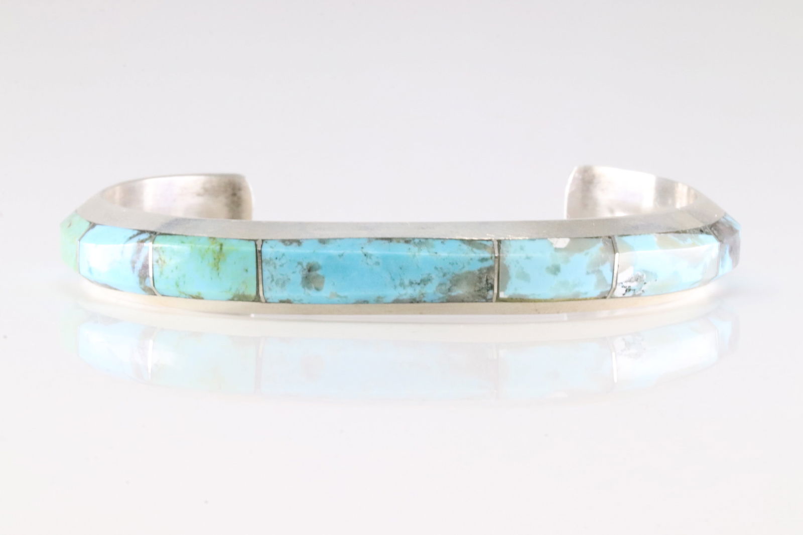 Native America Navajo Sterling Silver Number 8 Turquoise Bracelet Cuff By Brandon Etcitty.: This is a Native America Navajo Sterling Silver Number 8 Turquoise Bracelet Cuff By Brandon Etcitty.
