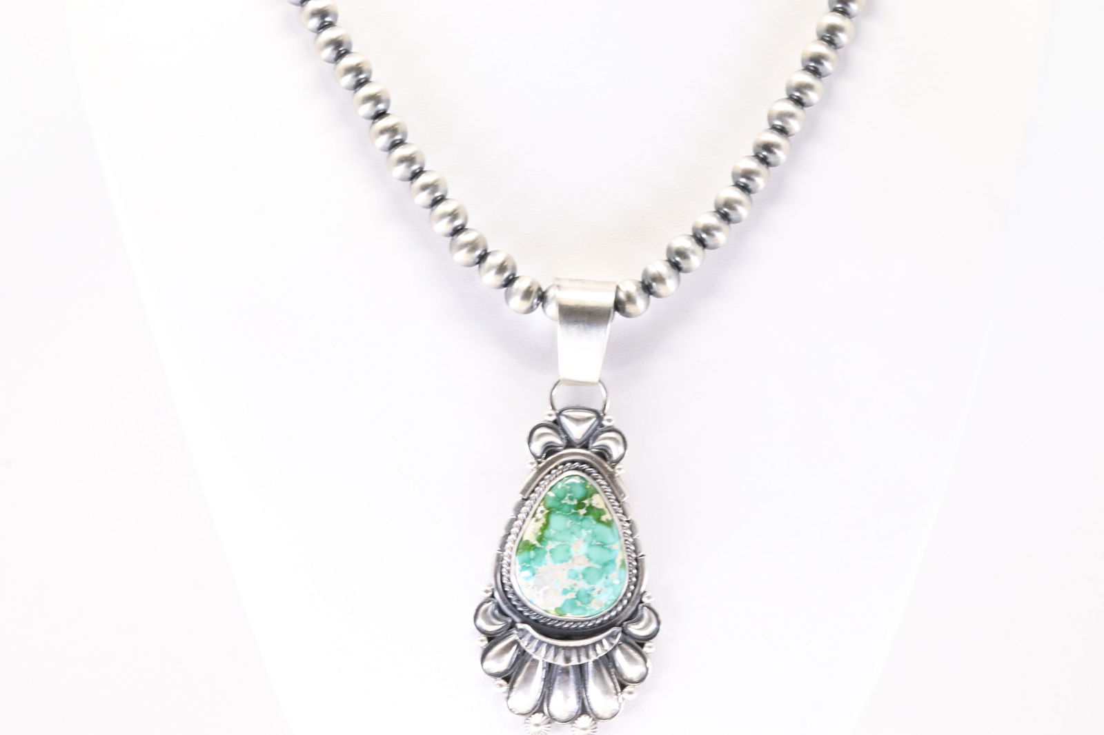 Native America Navajo Sterling Silver Golden Hill Turquoise Pendant By Derrick Gordon With Machine (1 of 4)