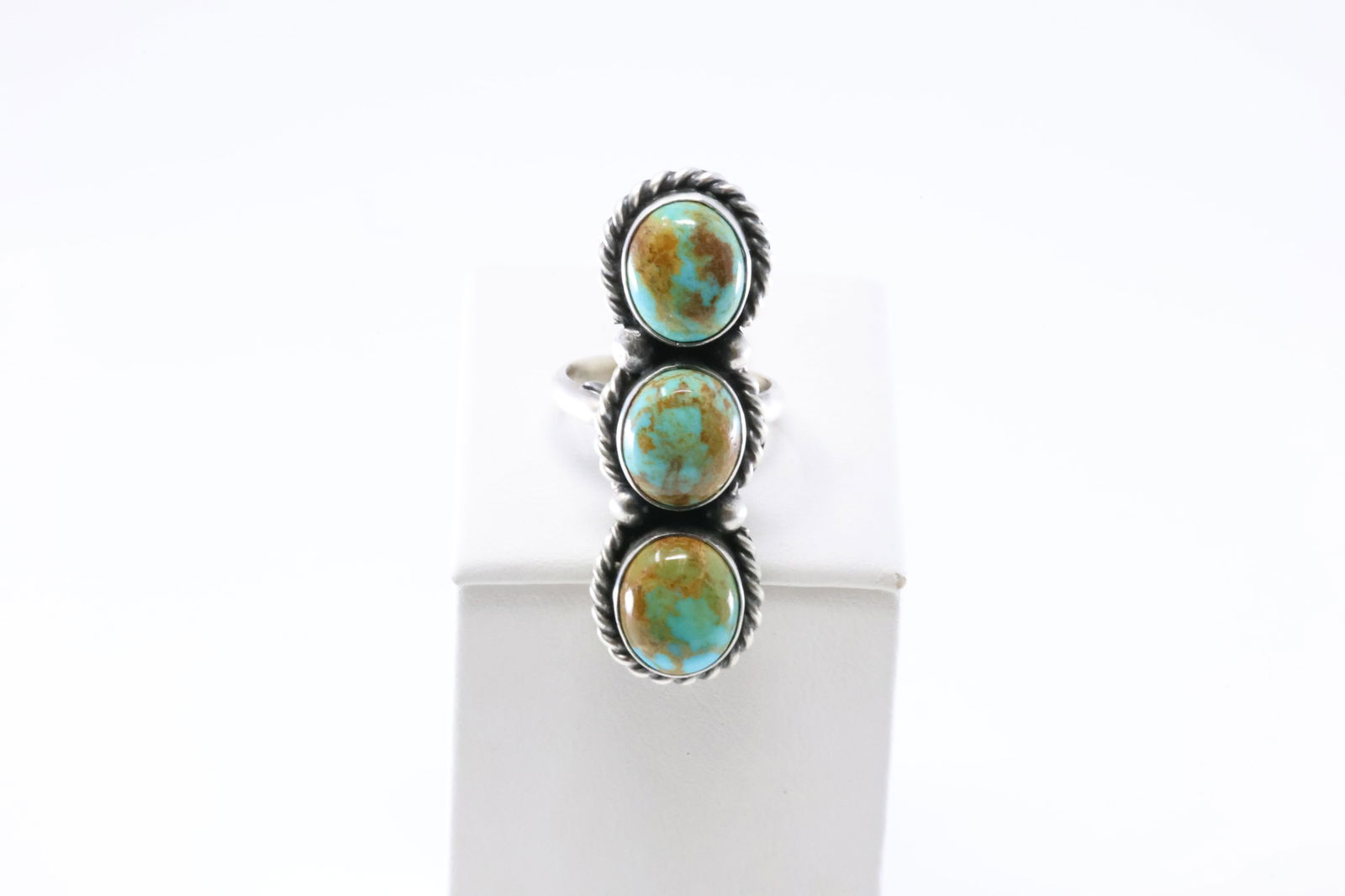Native America Navajo Sterling Silver Turquoise Ring By L. Silversmith. (1 of 4)