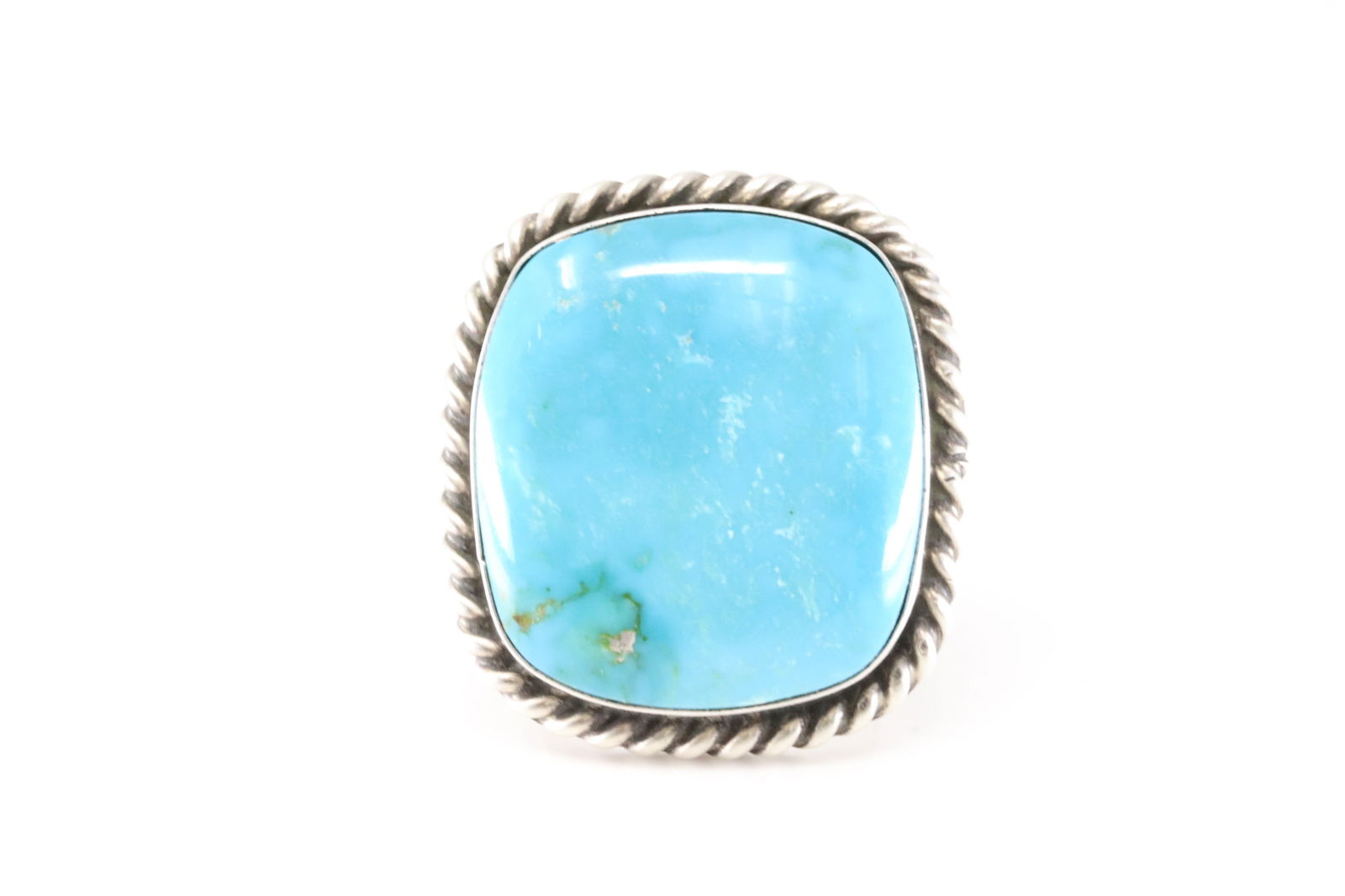 Native America Navajo Sterling Silver Kingman Turquoise Ring By A.L. (1 of 4)