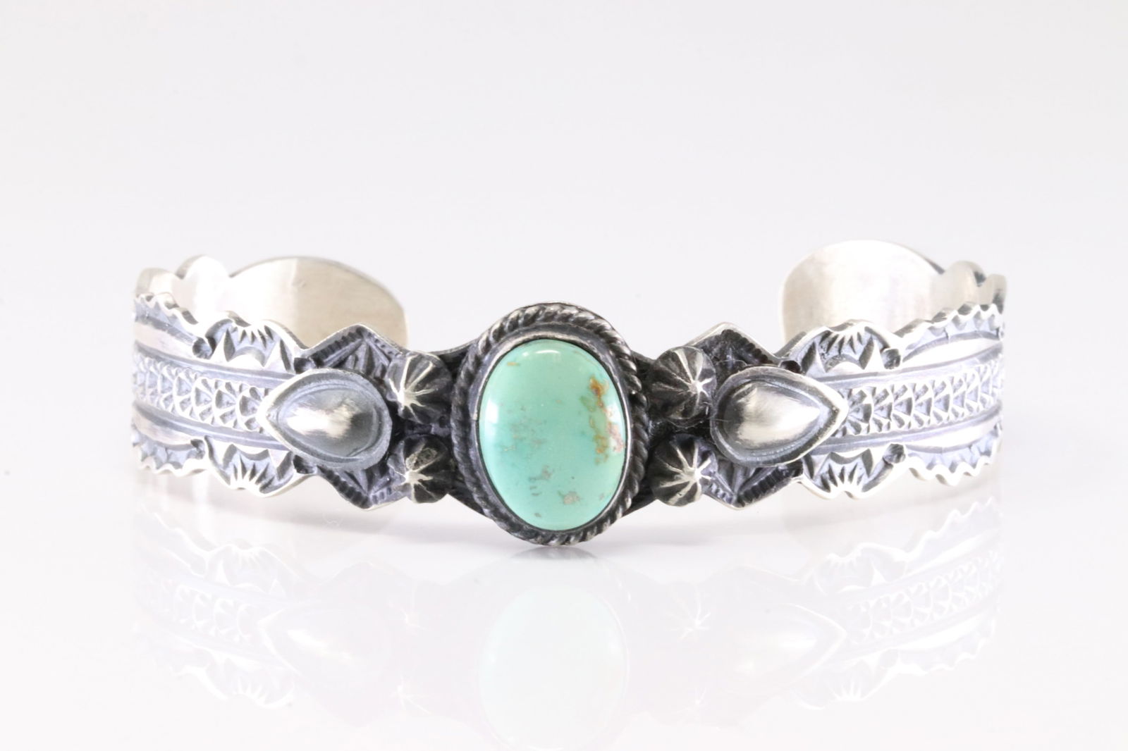 Native America Navajo Sterling Silver Sonora Bracelet Cuff By Leonard Maloney. (1 of 4)