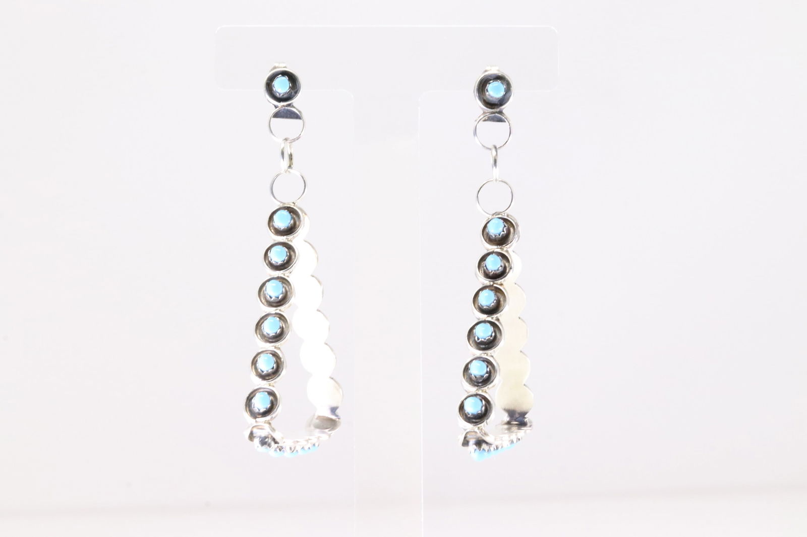 America Sterling Silver Turquoise Post / Dangling Earring's. (1 of 4)