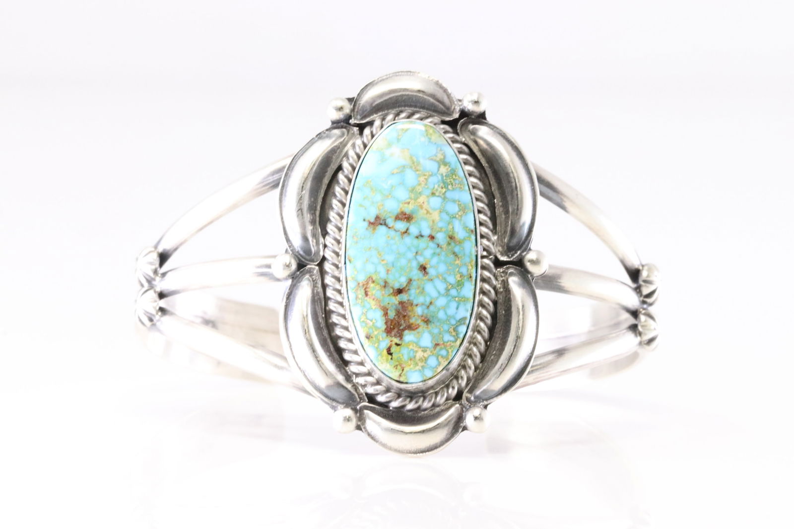 Native America Navajo Sterling Silver Turquoise Bracelet Cuff By RD. (1 of 4)