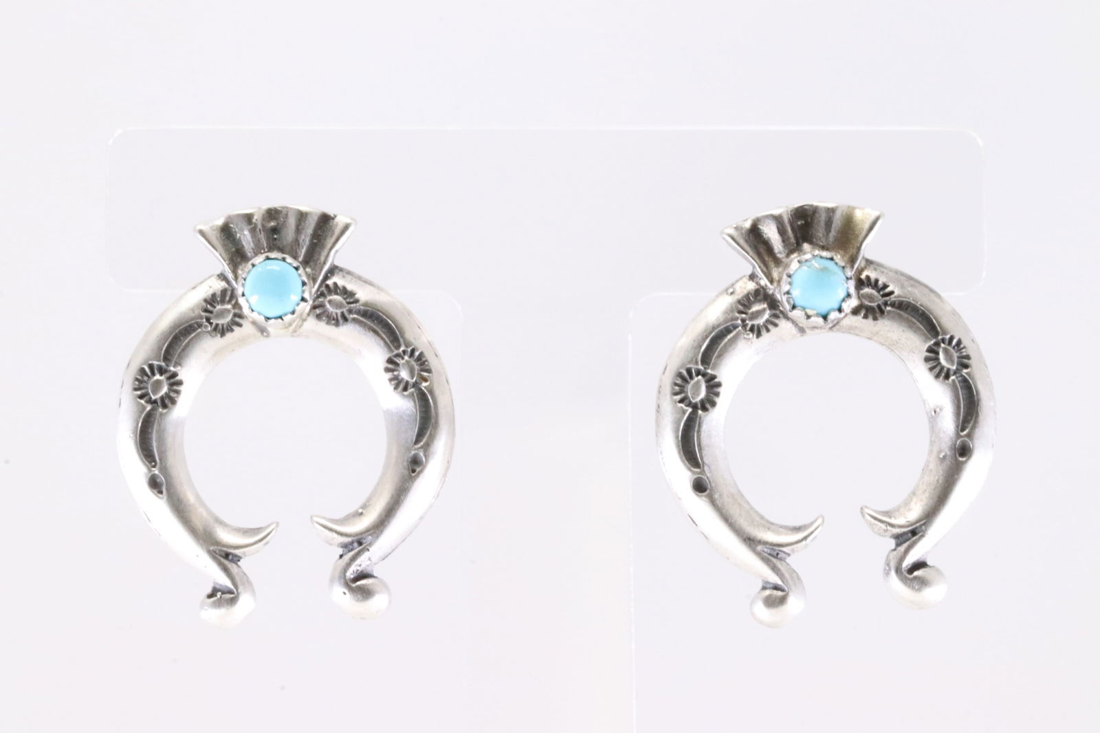 America Sterling Silver Turquoise Naja Post Earring's.: This is a America Sterling Silver Turquoise Naja Post Earring's.