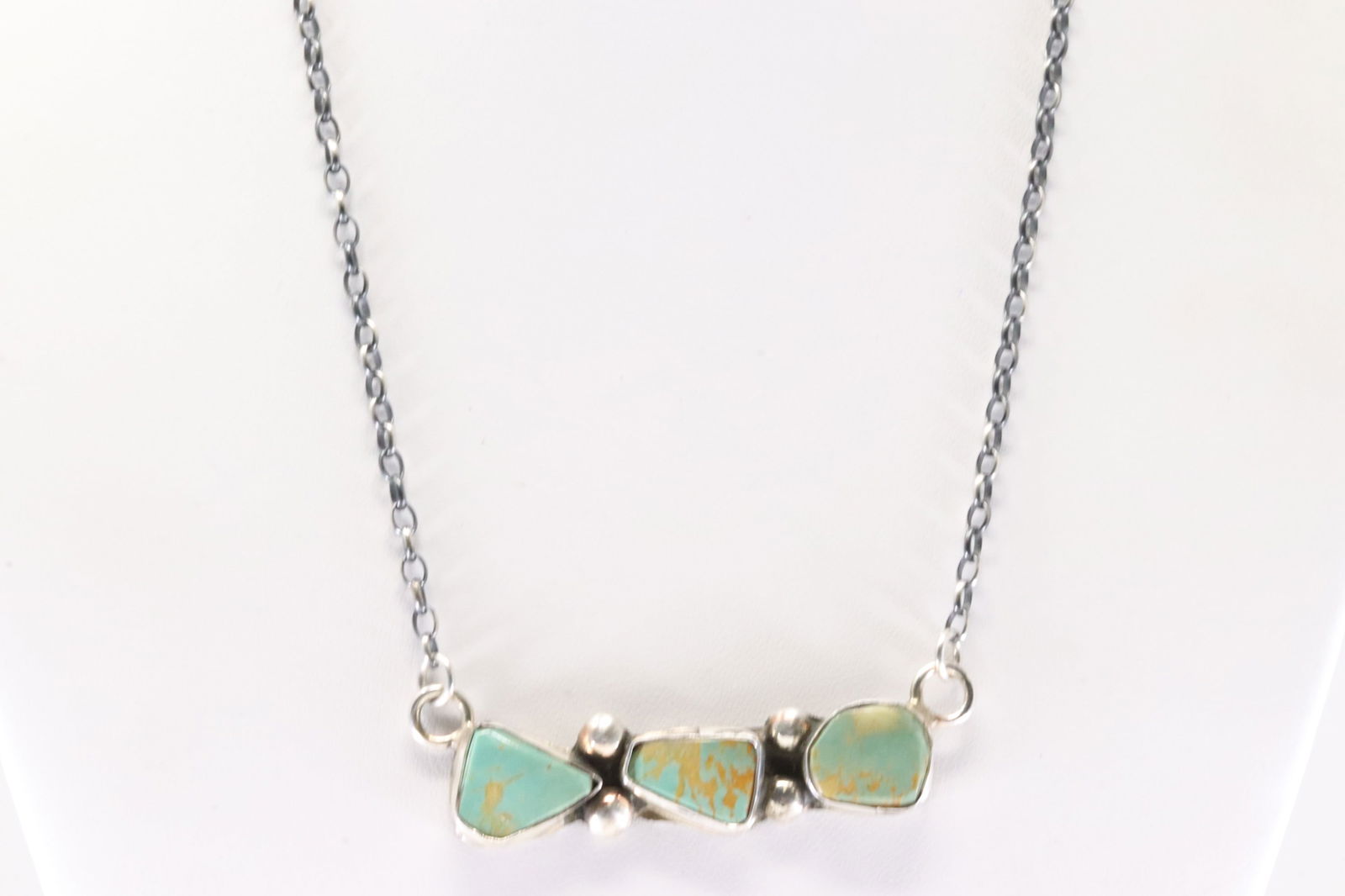 Native America Zuni Sterling Silver Turquoise Necklace By Jude Candelaria.: This is a Native America Zuni Sterling Silver Turquoise Necklace By Jude Candelaria. Stamp Jude Candelaria. Necklace Length: 16.00.