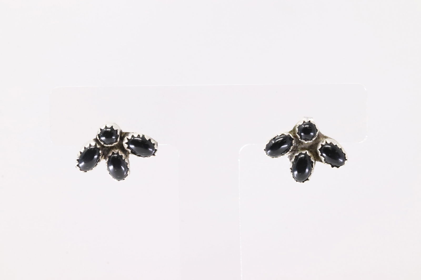 America Sterling Silver Black Onyx Post Earring's.: This is a America Sterling Silver Black Onyx Post Earring's.